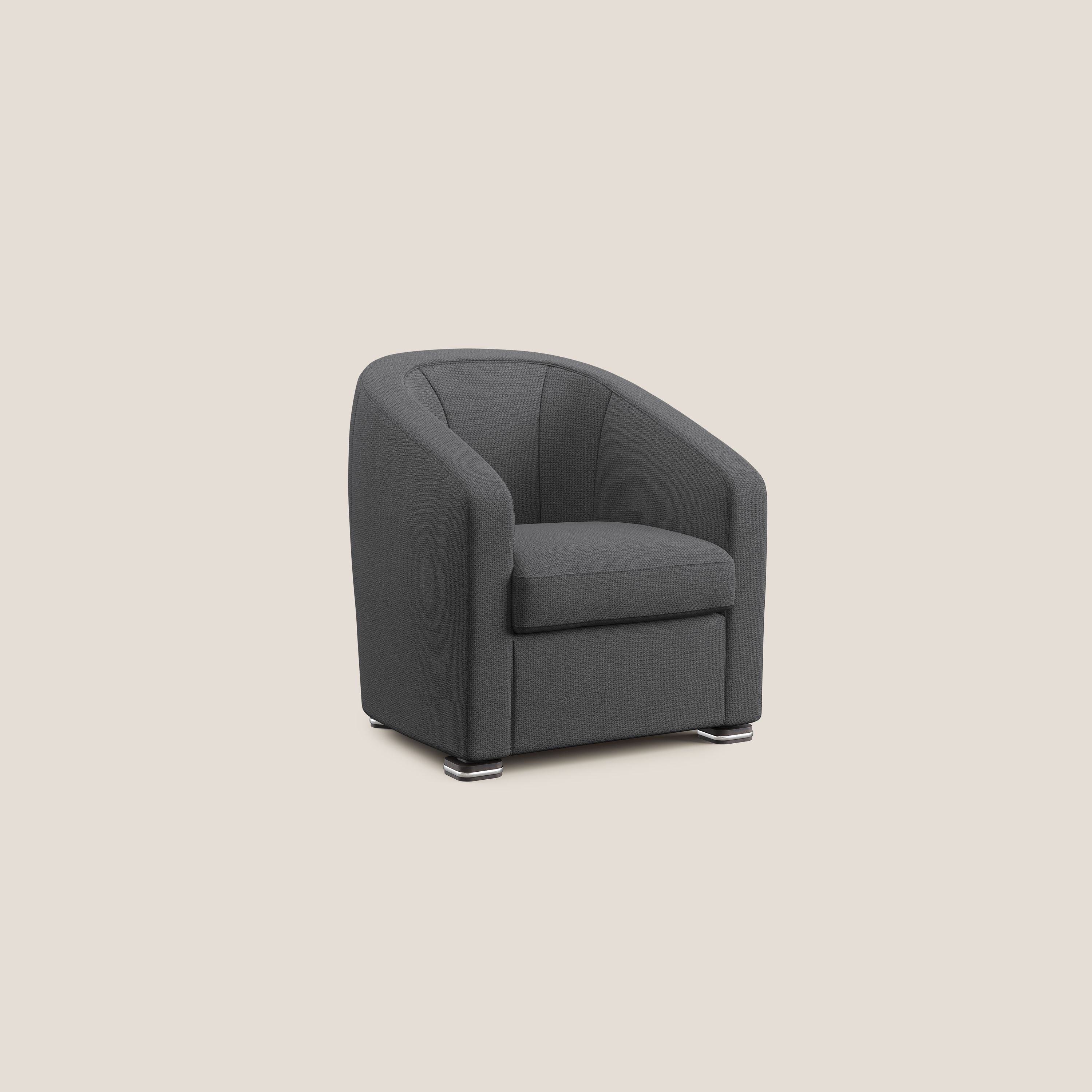 Cloe Poltroncina in tessuto smacchiabile con acqua QuickClean T08 antracite - divani.store