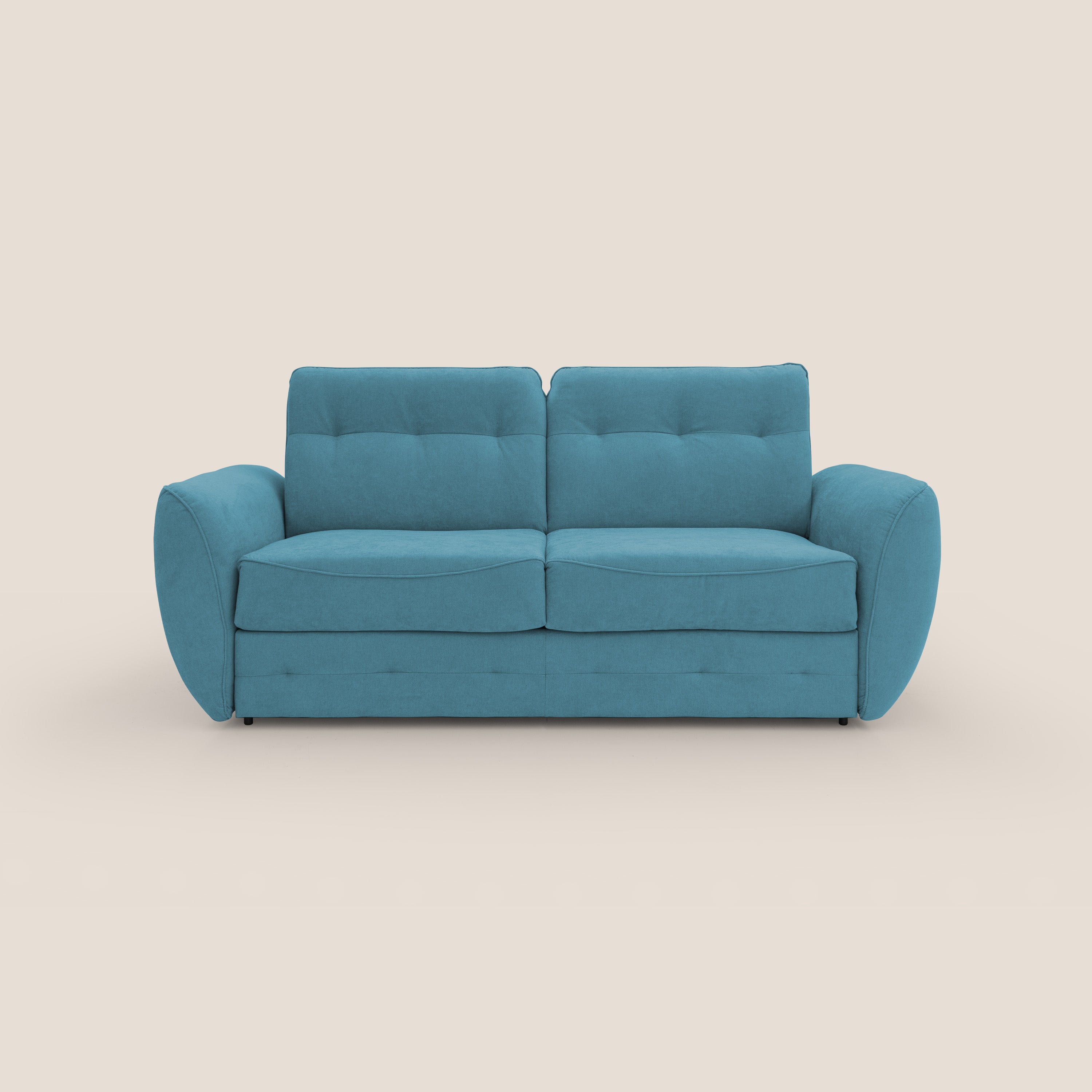 Zeus Divano letto scandinavo con schienale alto in tessuto impermeabile T02 azzurro - divani.store