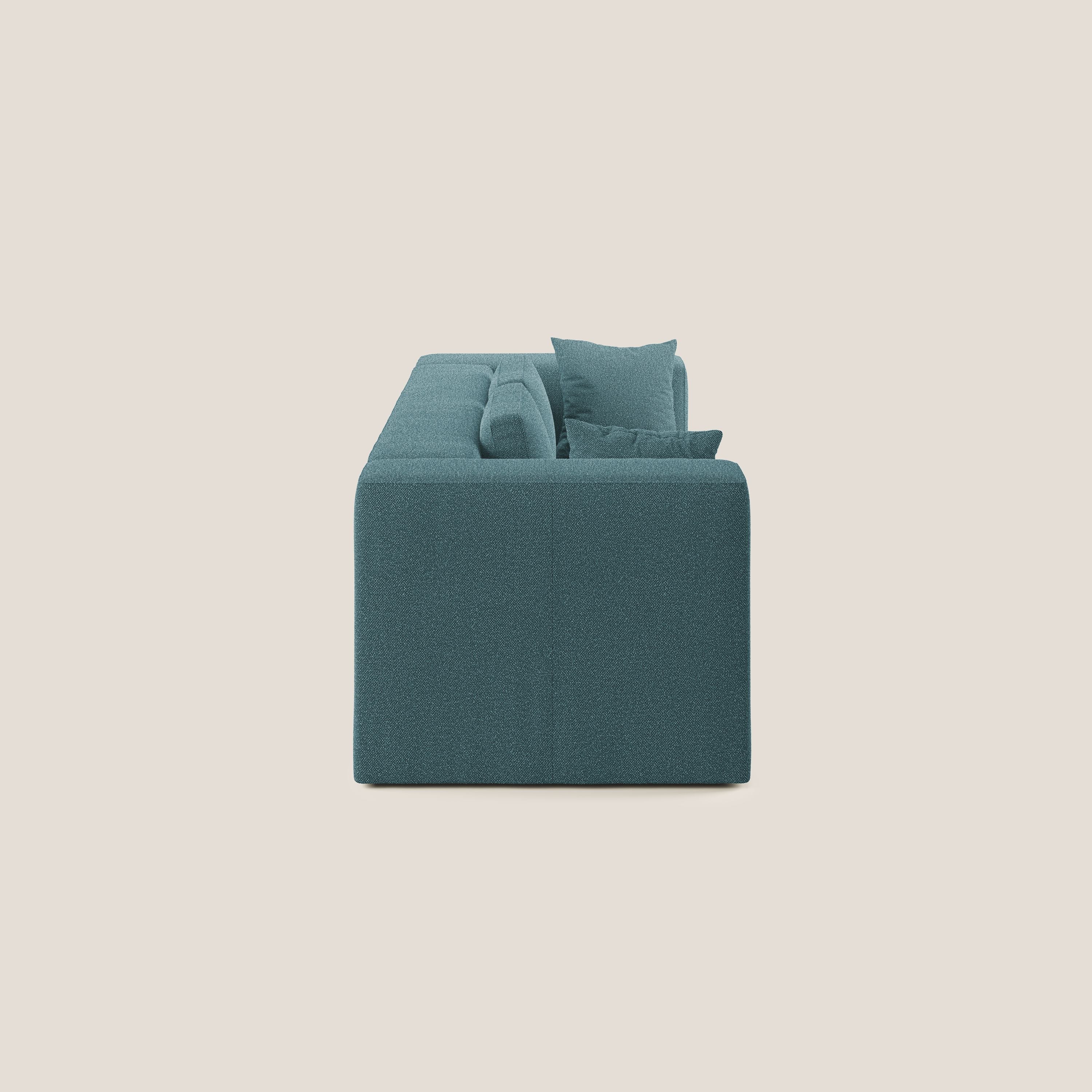 Nettuno divano moderno componibile in morbido tessuto bouclè T07 azzurro - divani.store