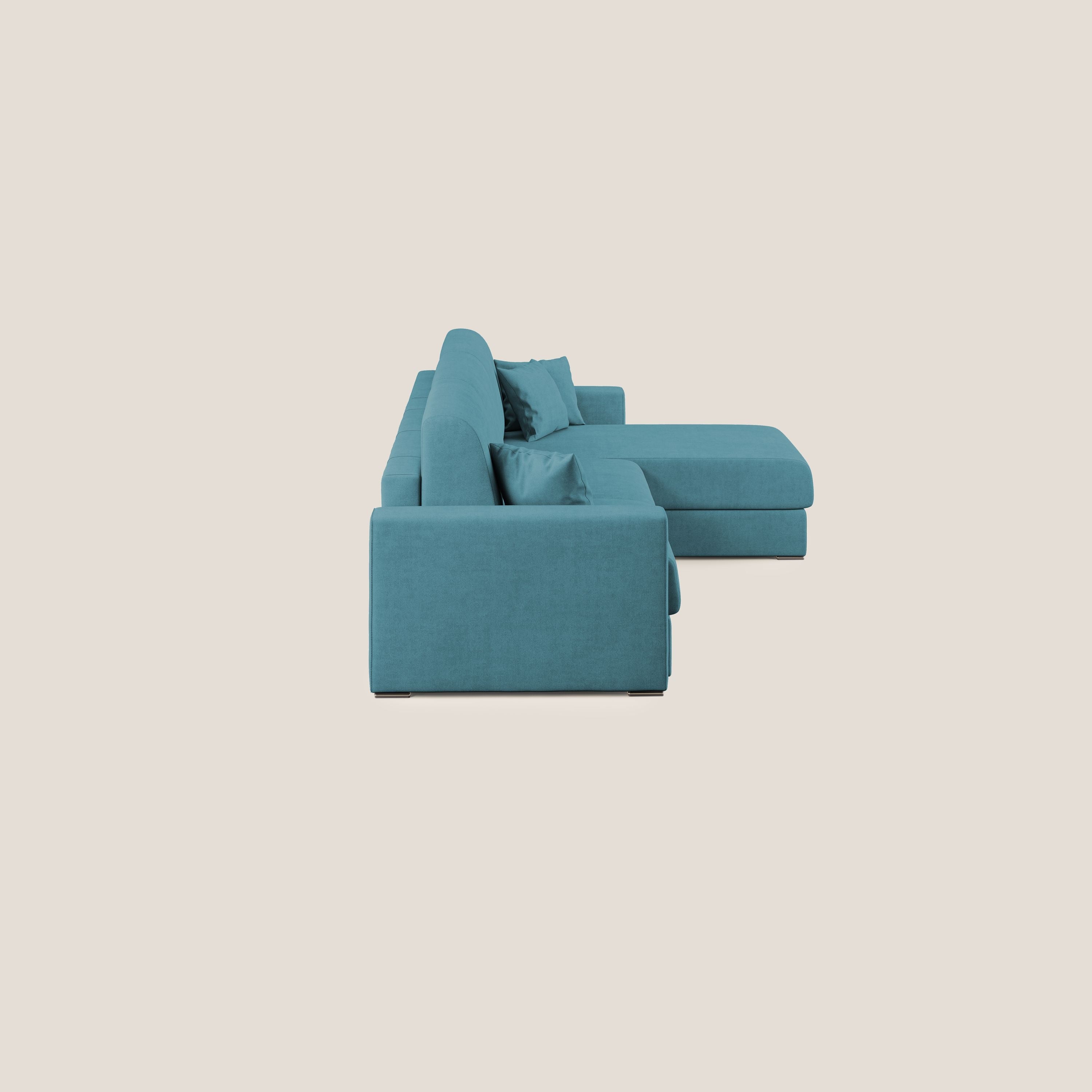 Best Divano letto angolare in tessuto impermeabile T02 azzurro - divani.store