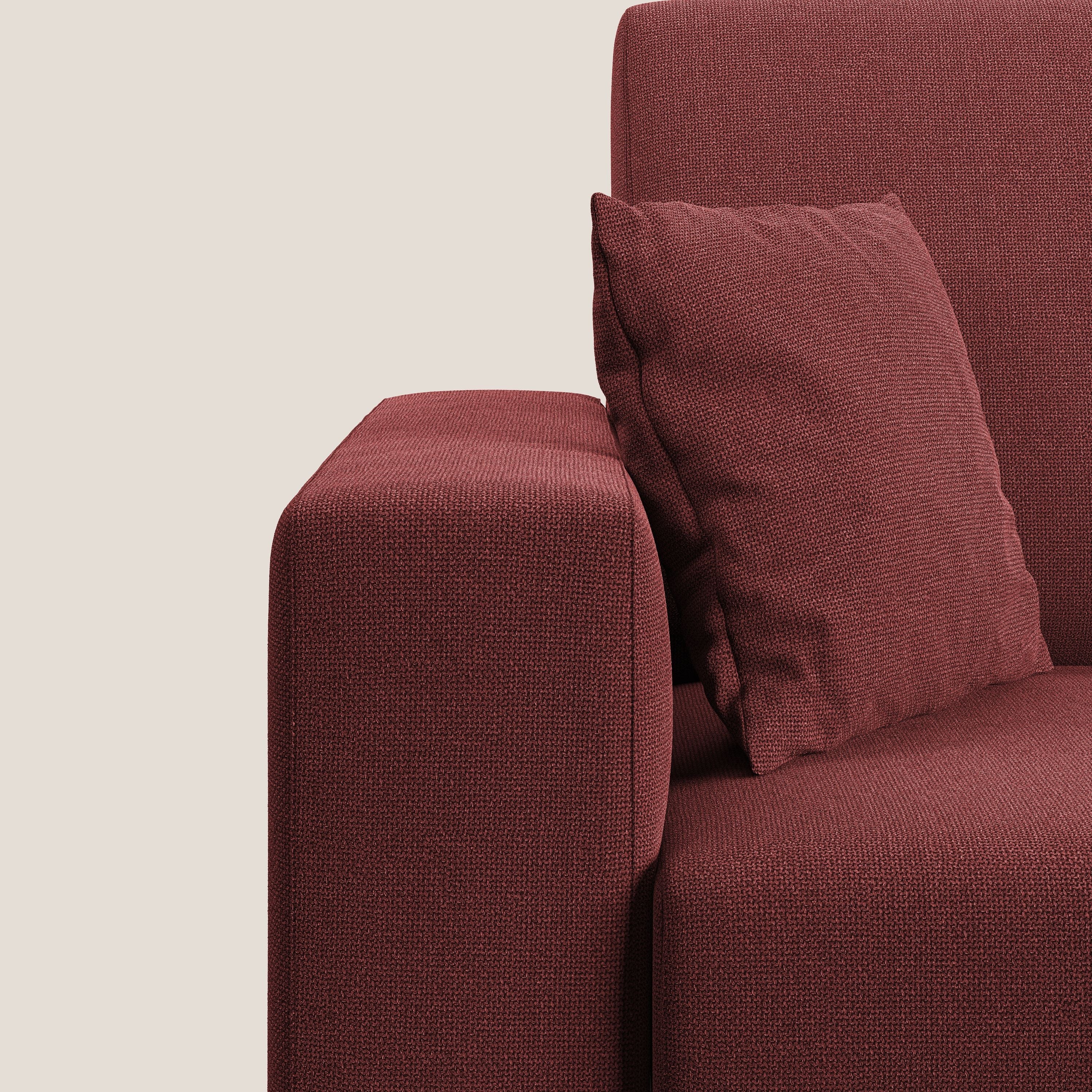 Marte divano in tessuto smacchiabile impermeabile T08 rosso - divani.store