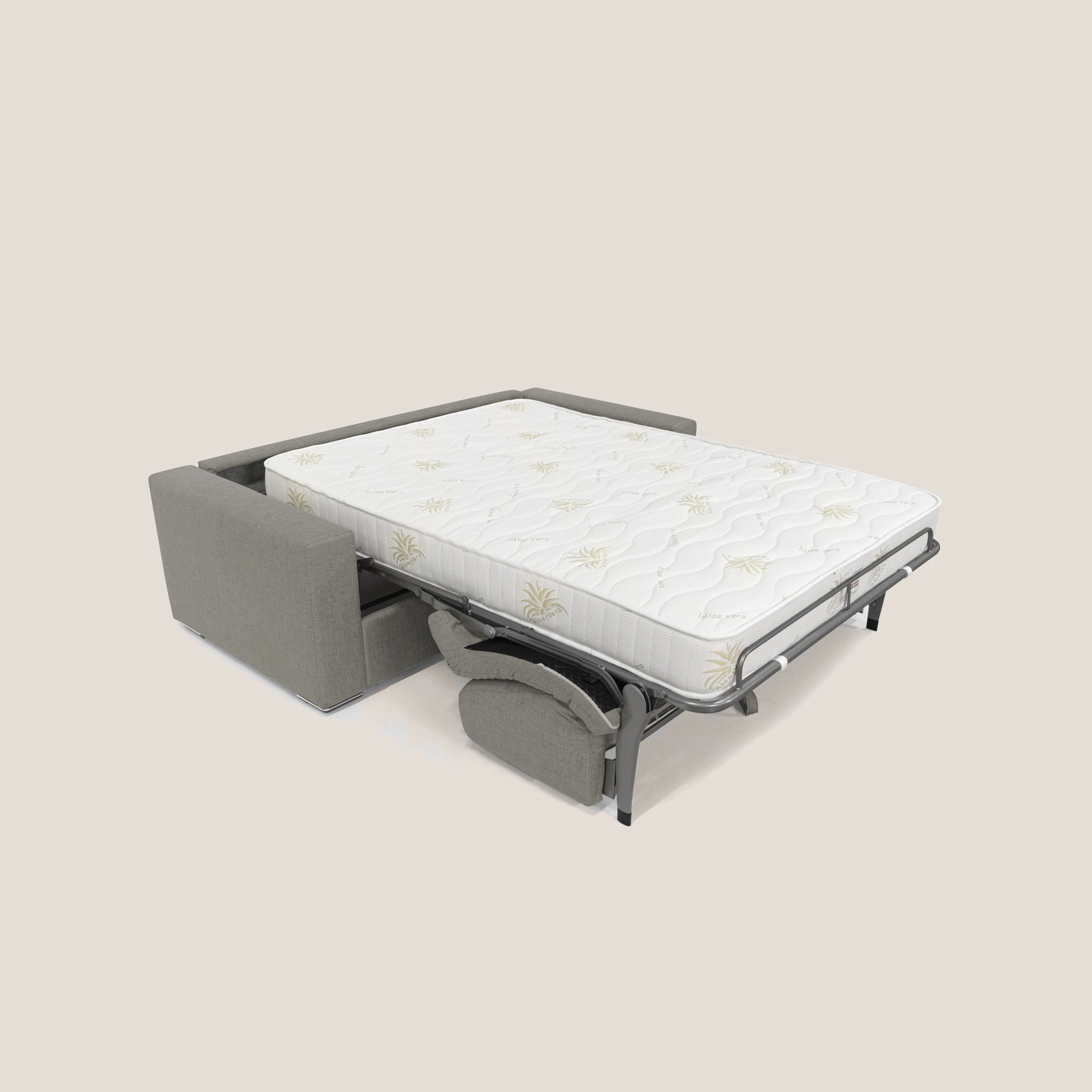 Nixon Divano letto matrimoniale con materasso 20 cm in tessuto impermeabile T03 talpa - divani.store