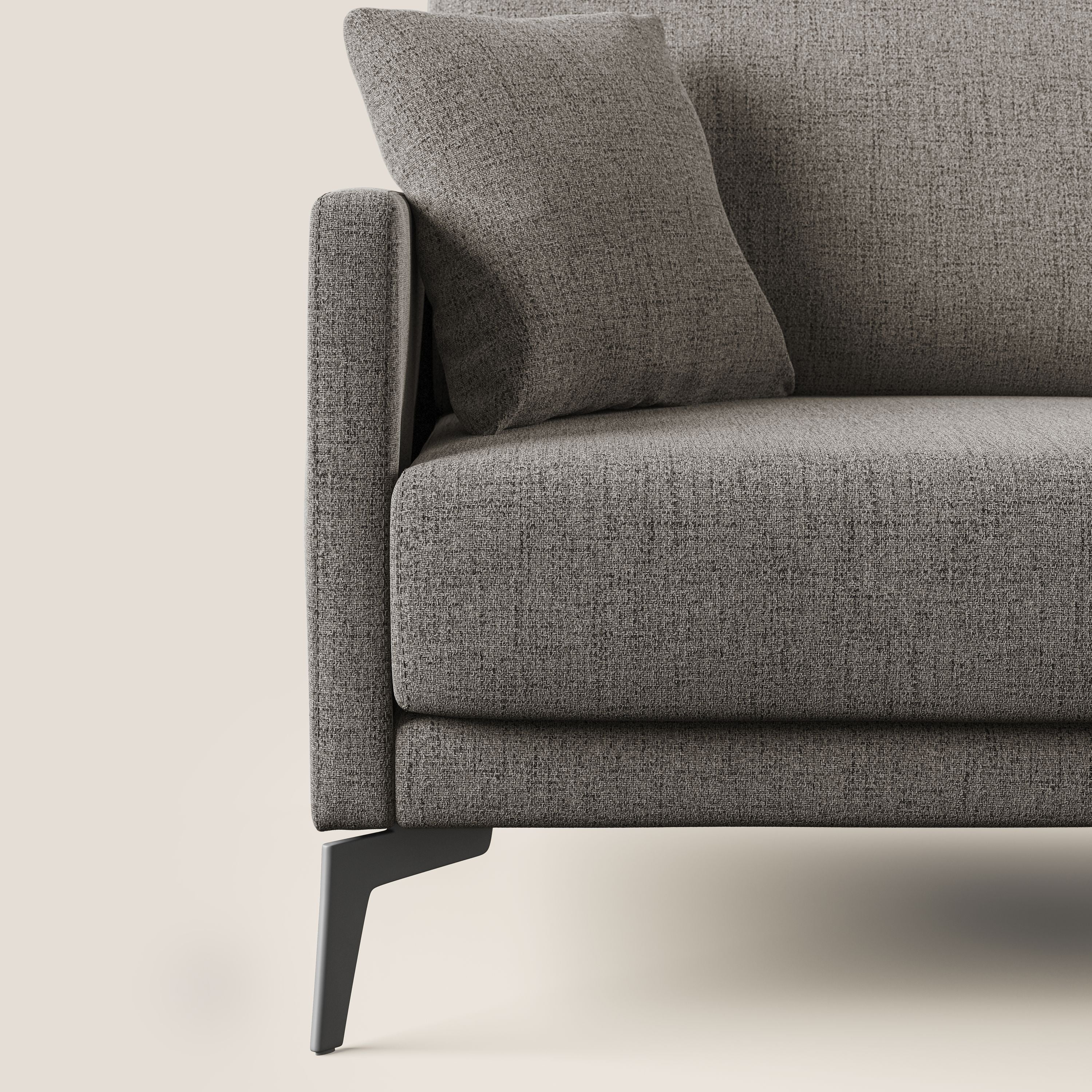 Saturno divano moderno in tessuto morbido impermeabile T03 talpa - divani.store