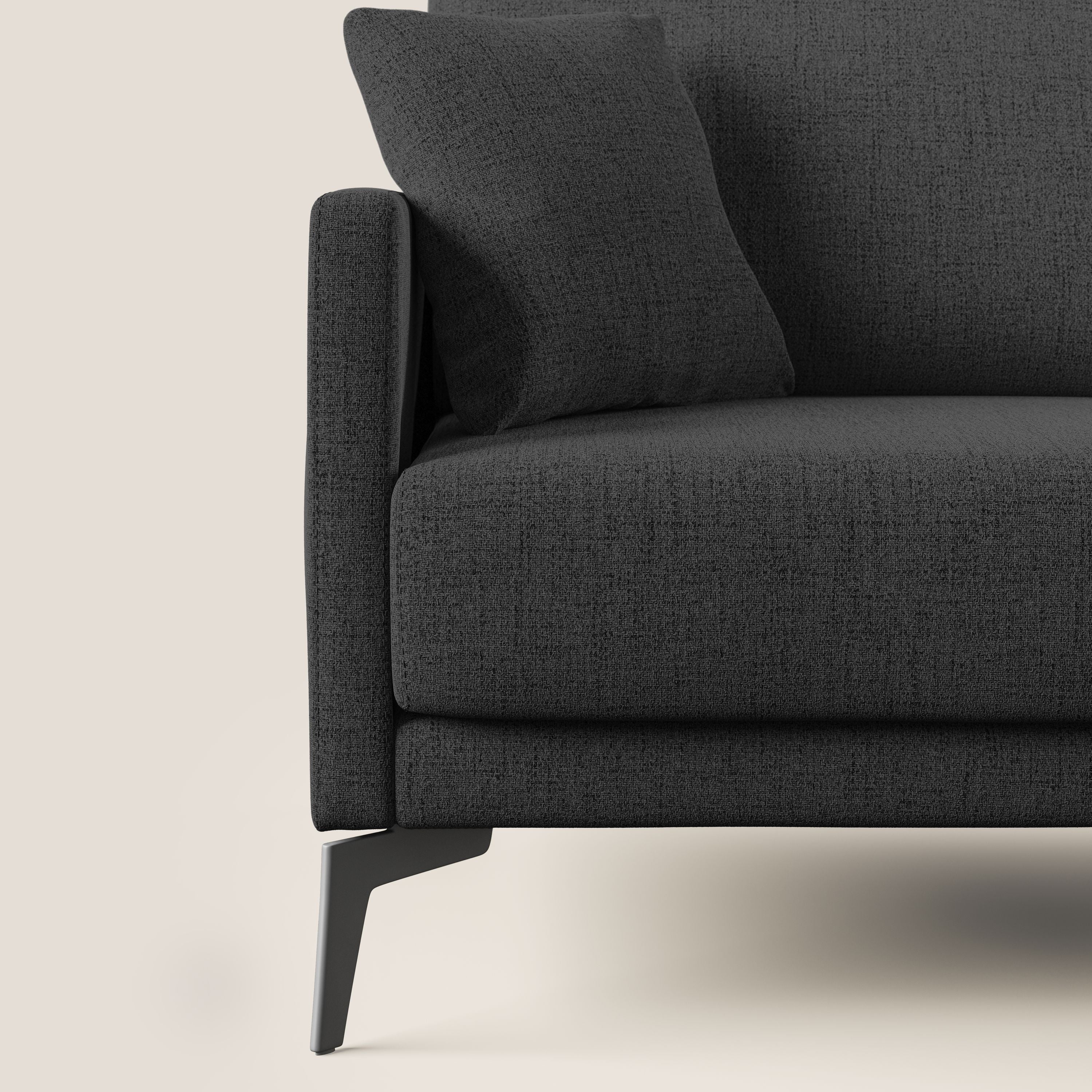 Saturno divano moderno in tessuto morbido impermeabile T03 antracite - divani.store