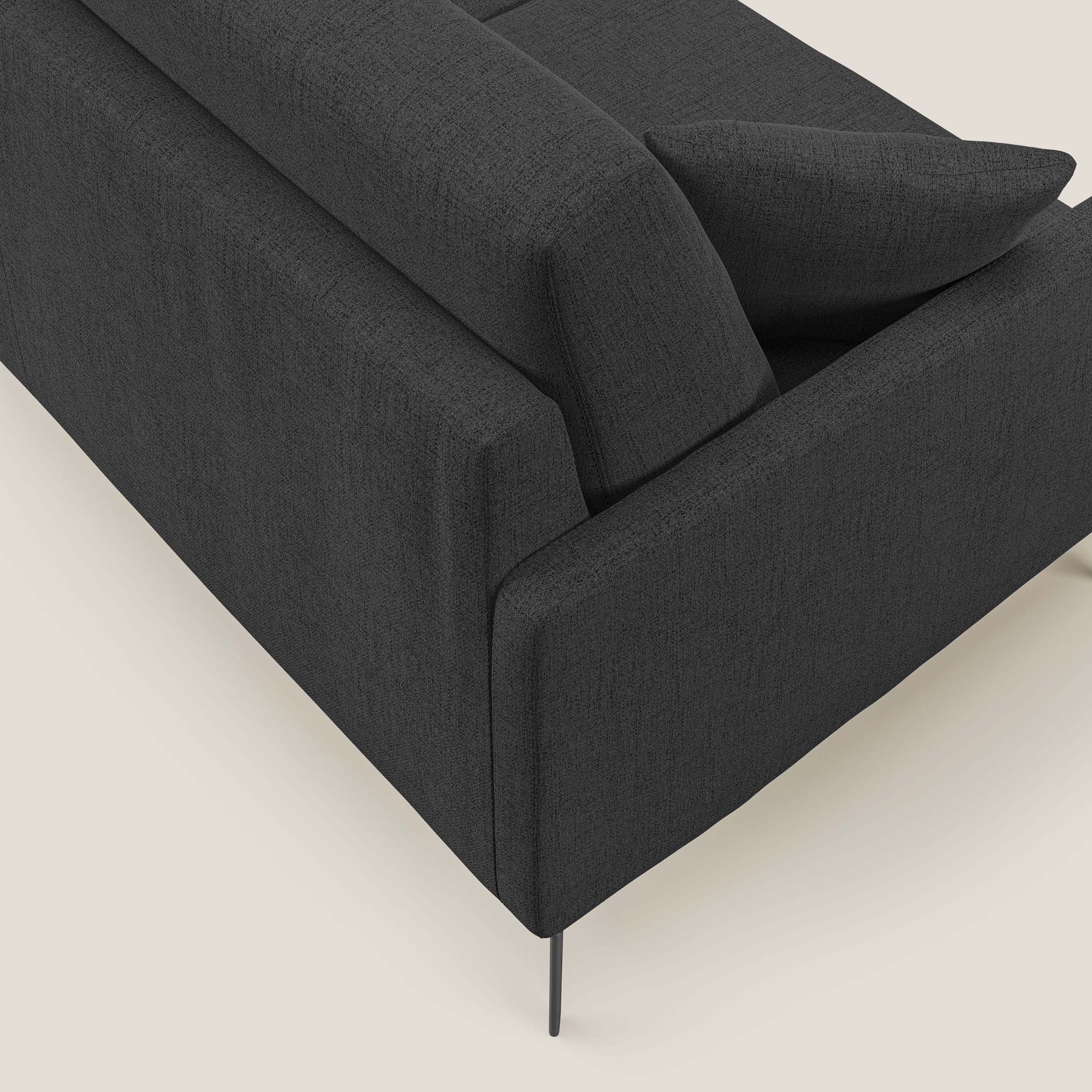 Saturno divano moderno in tessuto morbido impermeabile T03 antracite - divani.store