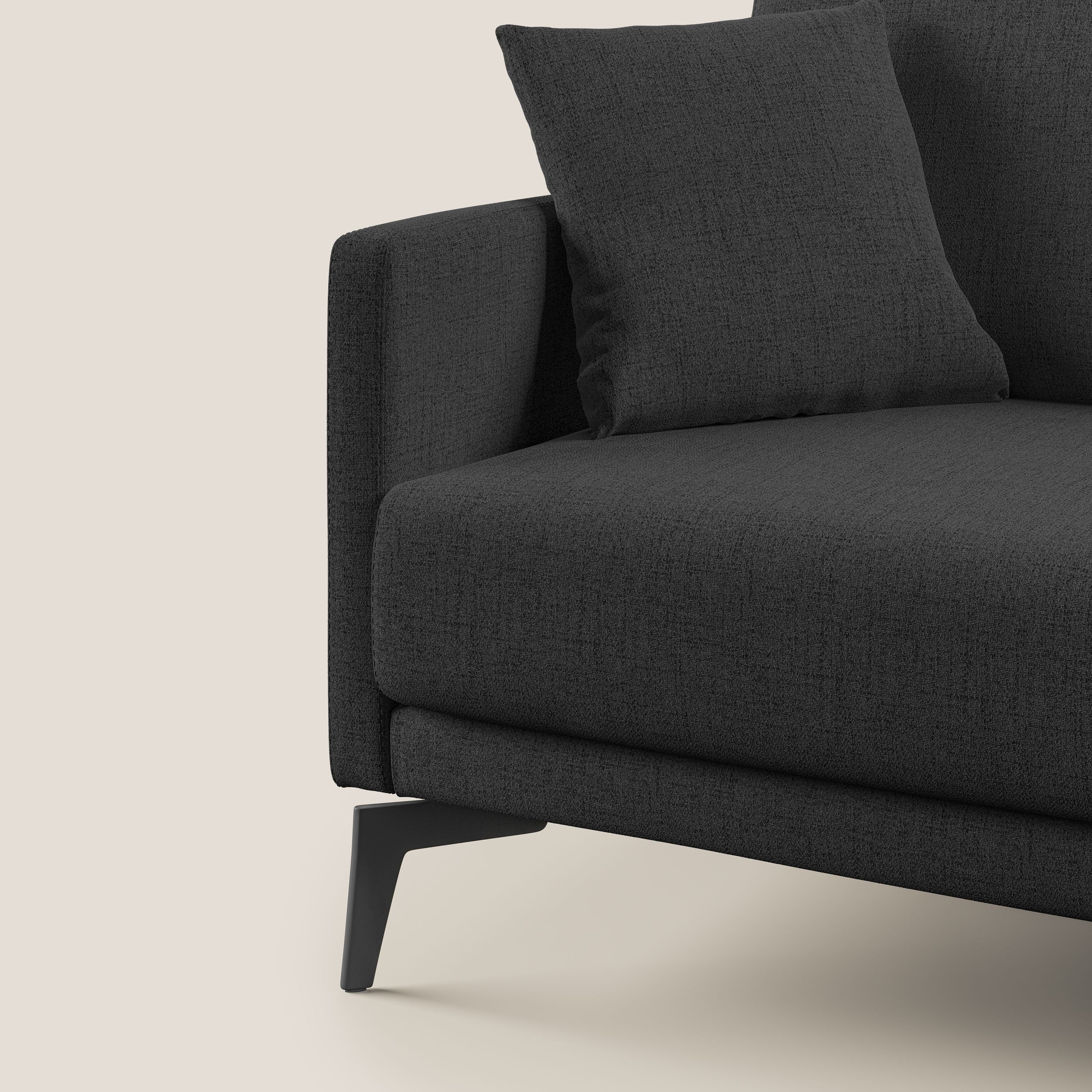 Saturno divano moderno in tessuto morbido impermeabile T03 antracite - divani.store