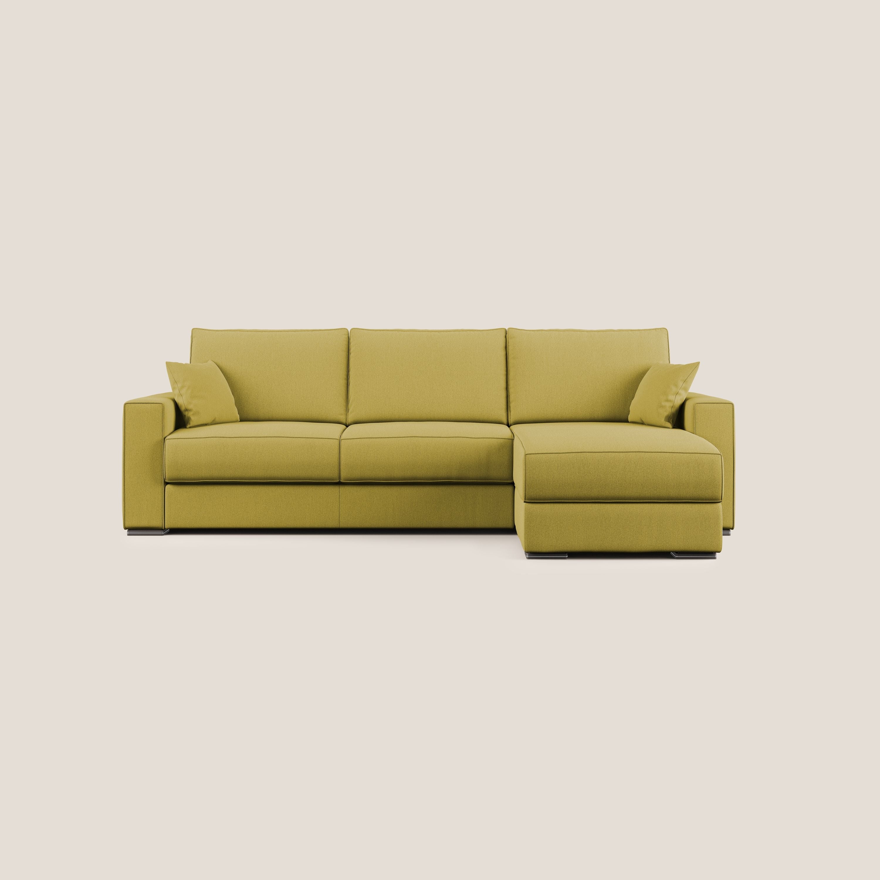 Dream Divano letto angolare in tessuto smacchiabile T05 giallo - divani.store