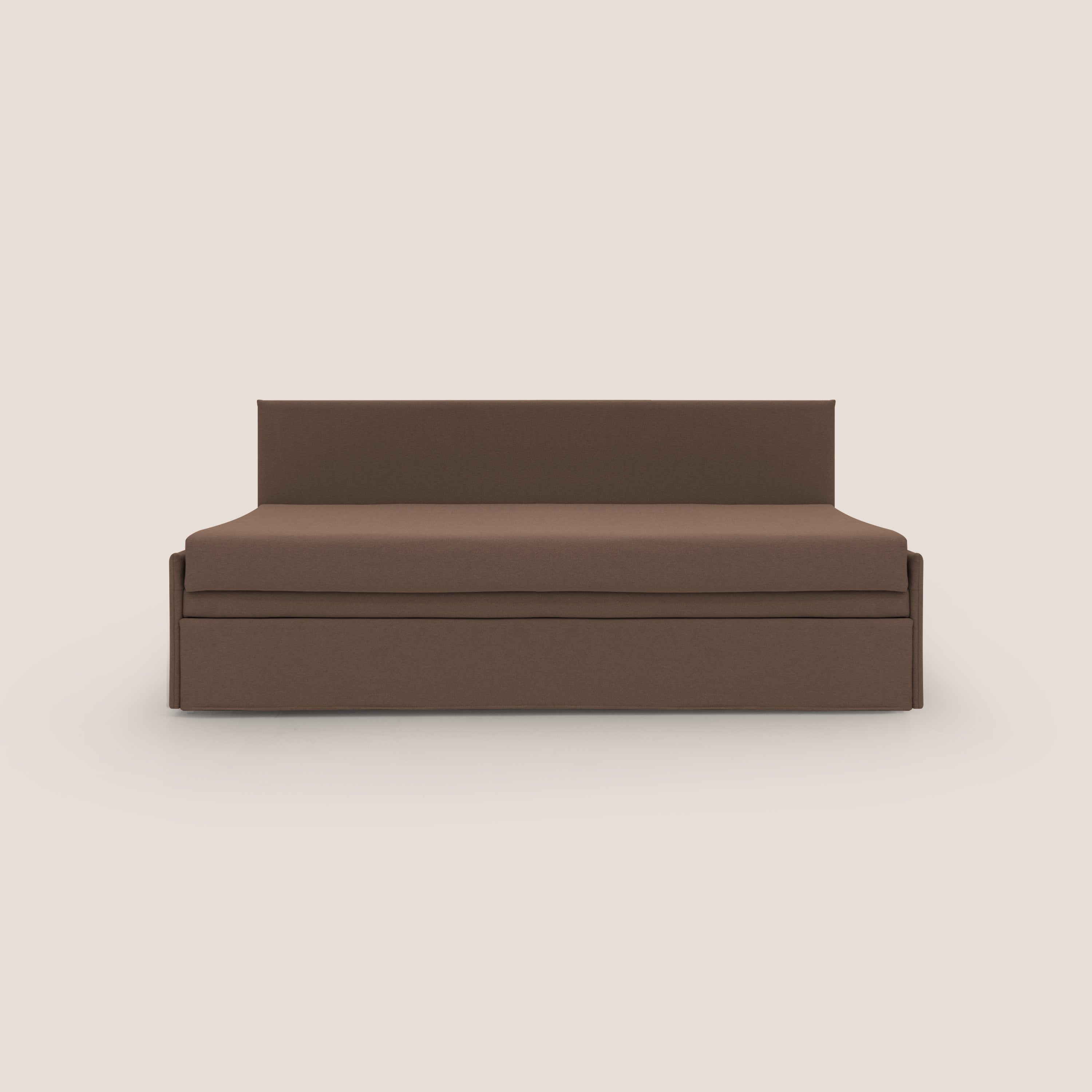Naviglio Divano duplex con doppio letto in tessuto simil cotone impermeabile T13 marrone - divani.store
