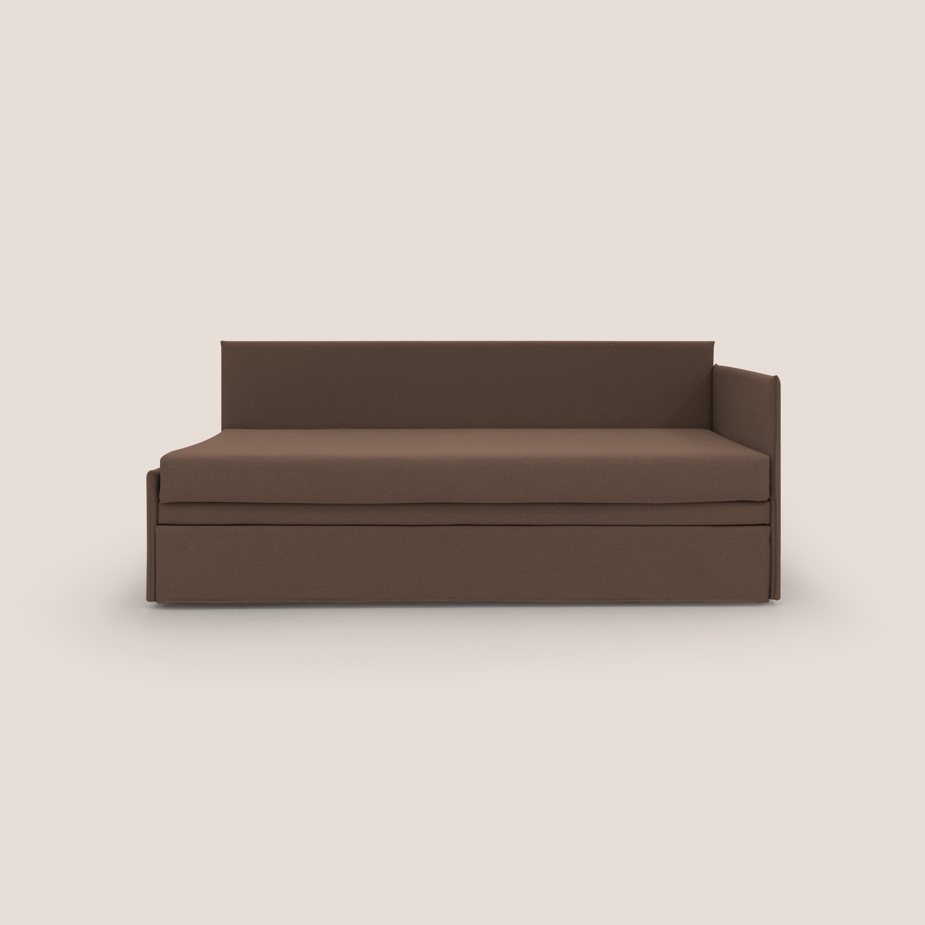 Durini Divano duplex con doppio letto in tessuto simil cotone impermeabile T13 marrone - divani.store