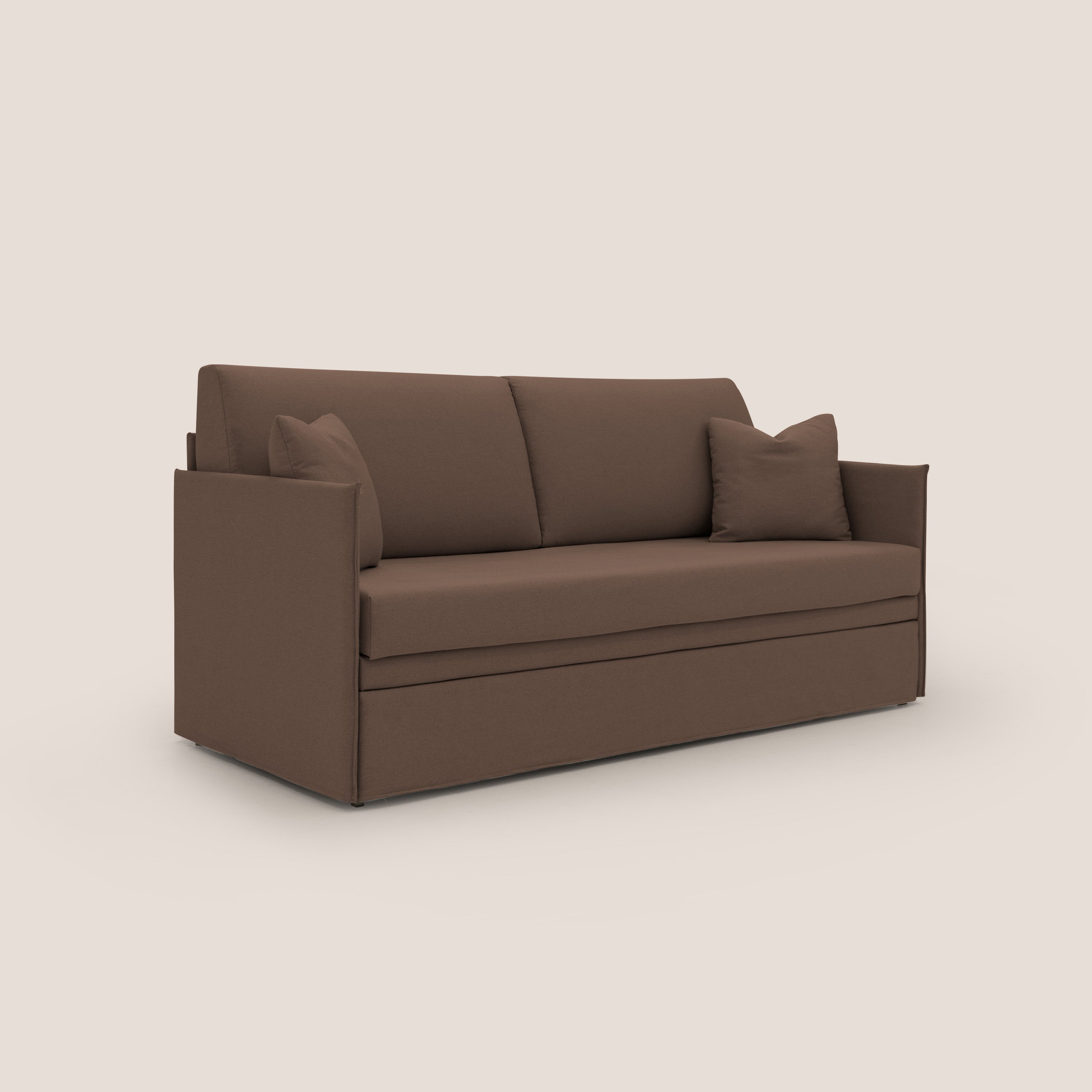 Tortona Divano duplex con doppio letto in tessuto simil cotone impermeabile T13 marrone - divani.store