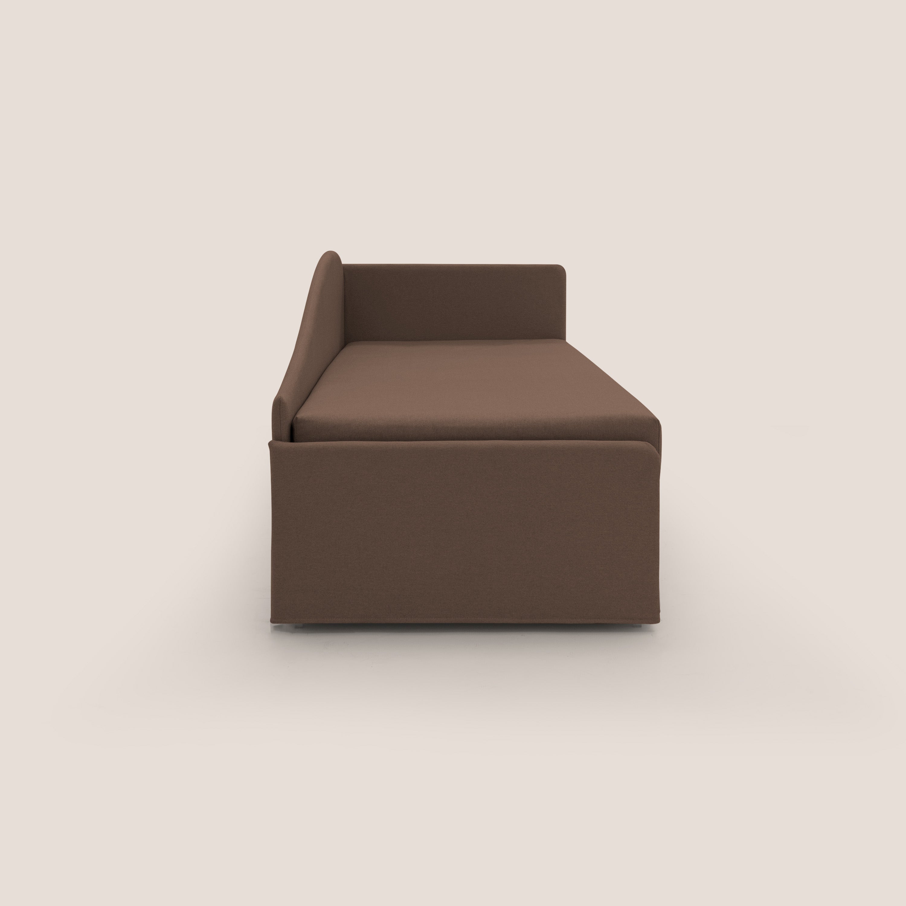 Nolo Divano duplex con doppio letto in tessuto simil cotone impermeabile T13 marrone - divani.store