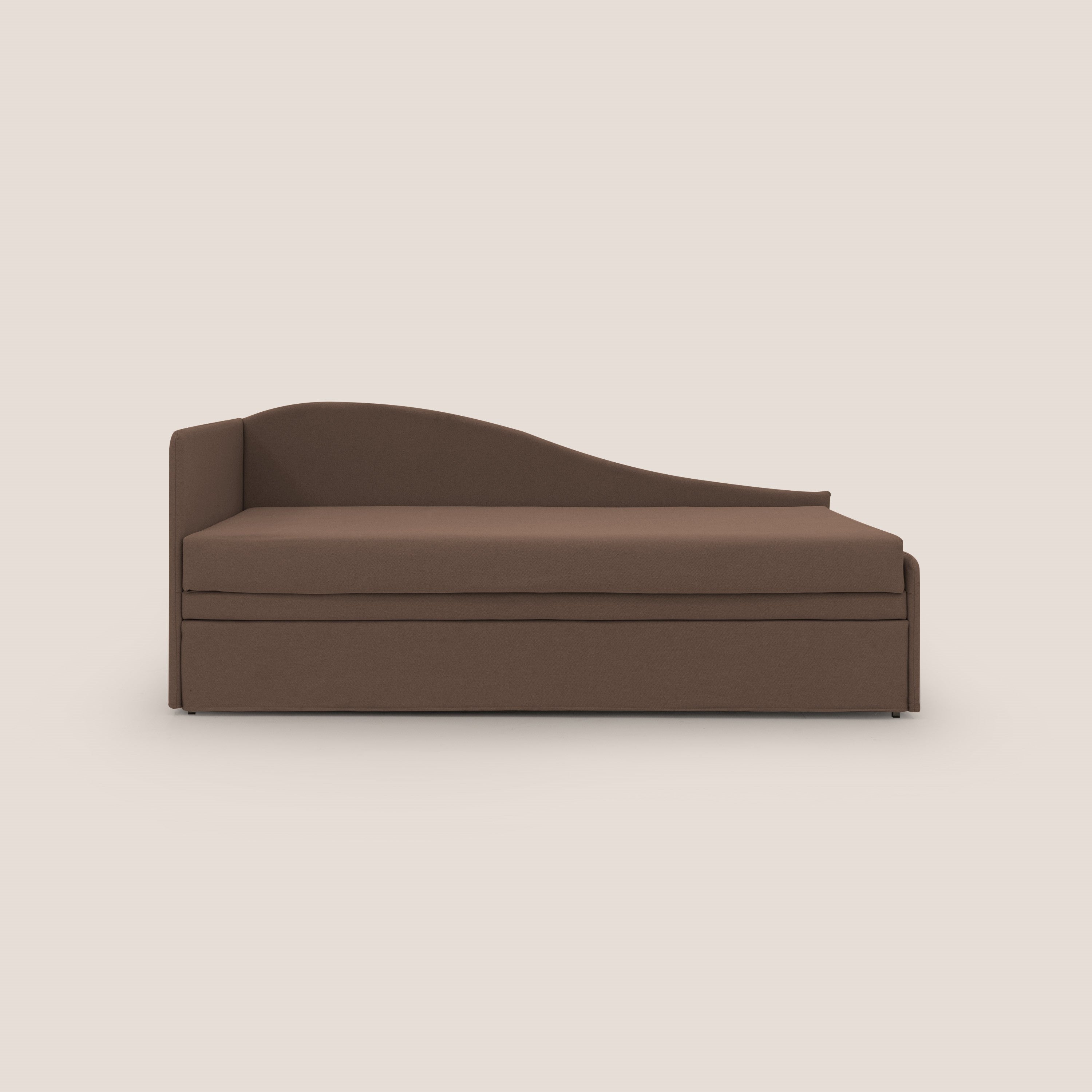 Nolo Divano duplex con doppio letto in tessuto simil cotone impermeabile T13 marrone - divani.store