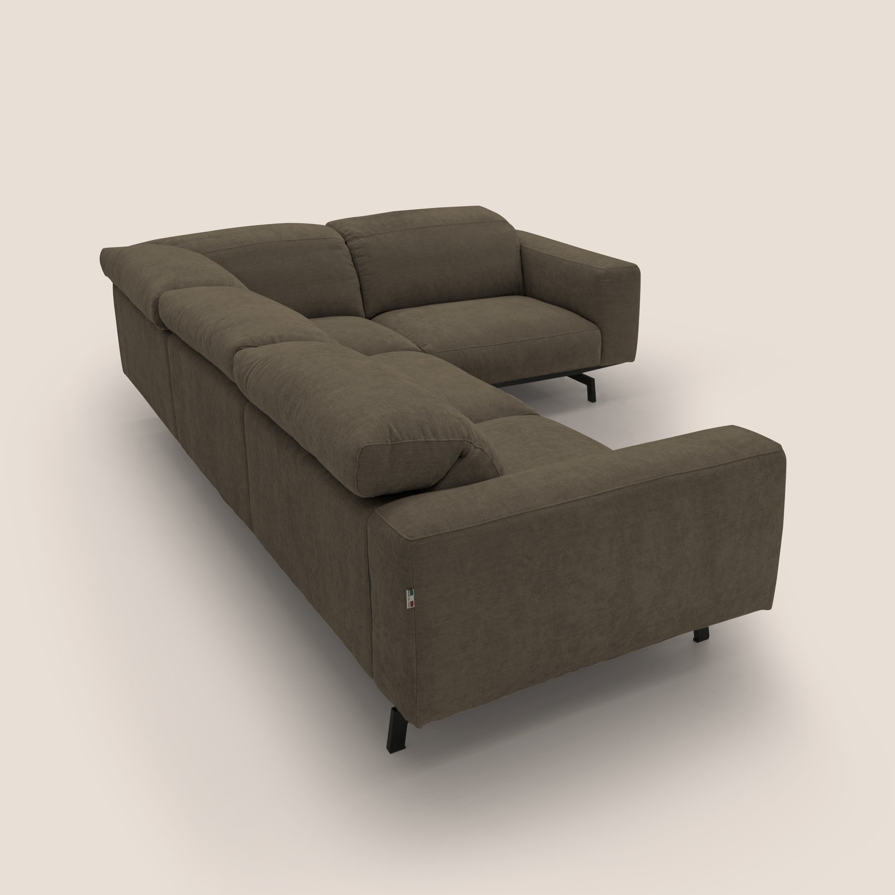Sakura wendbares, modulares Ecksofa aus weichem, wasserfestem geflammtem Stoff T14 braun