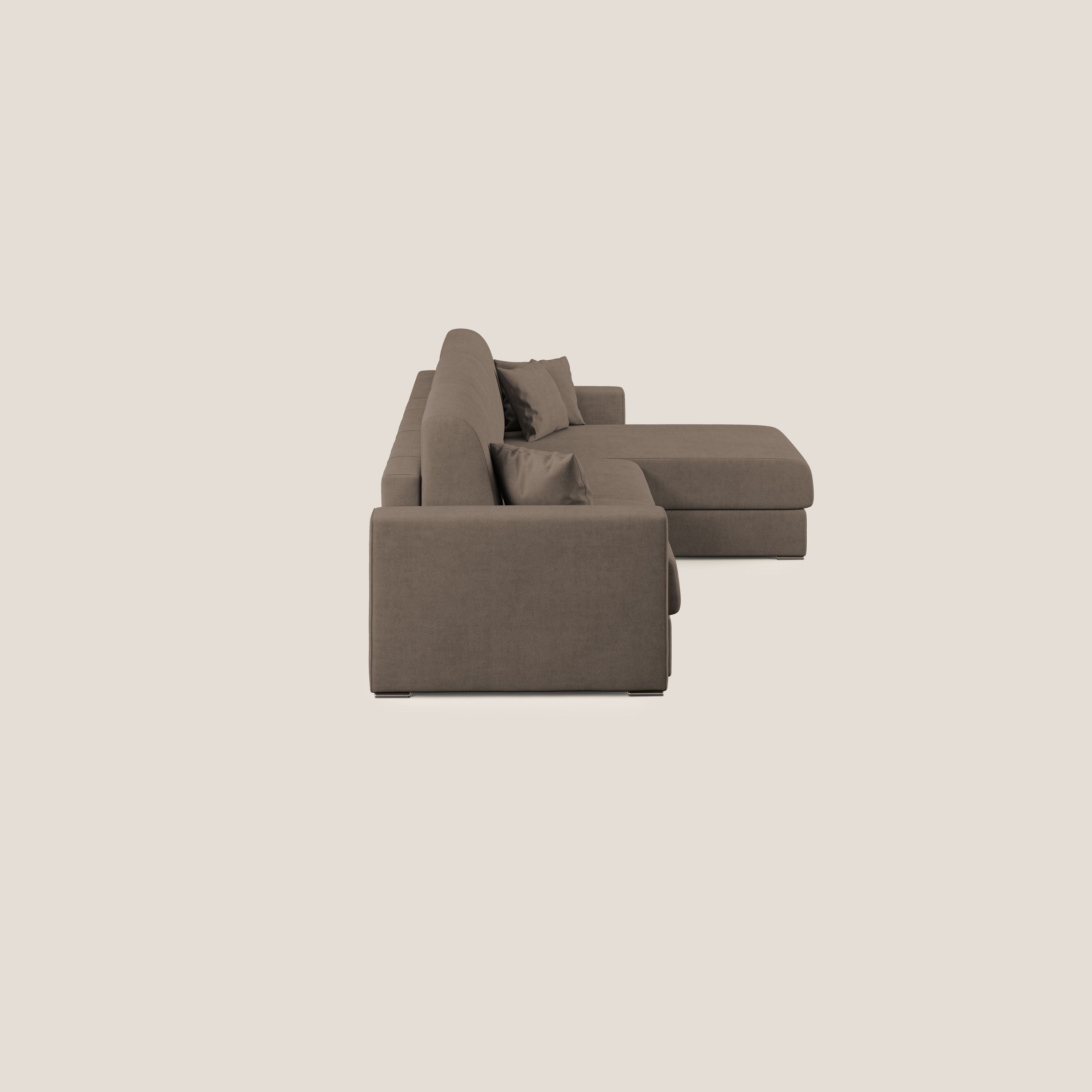 Best Divano letto angolare in tessuto impermeabile T02 marrone - divani.store