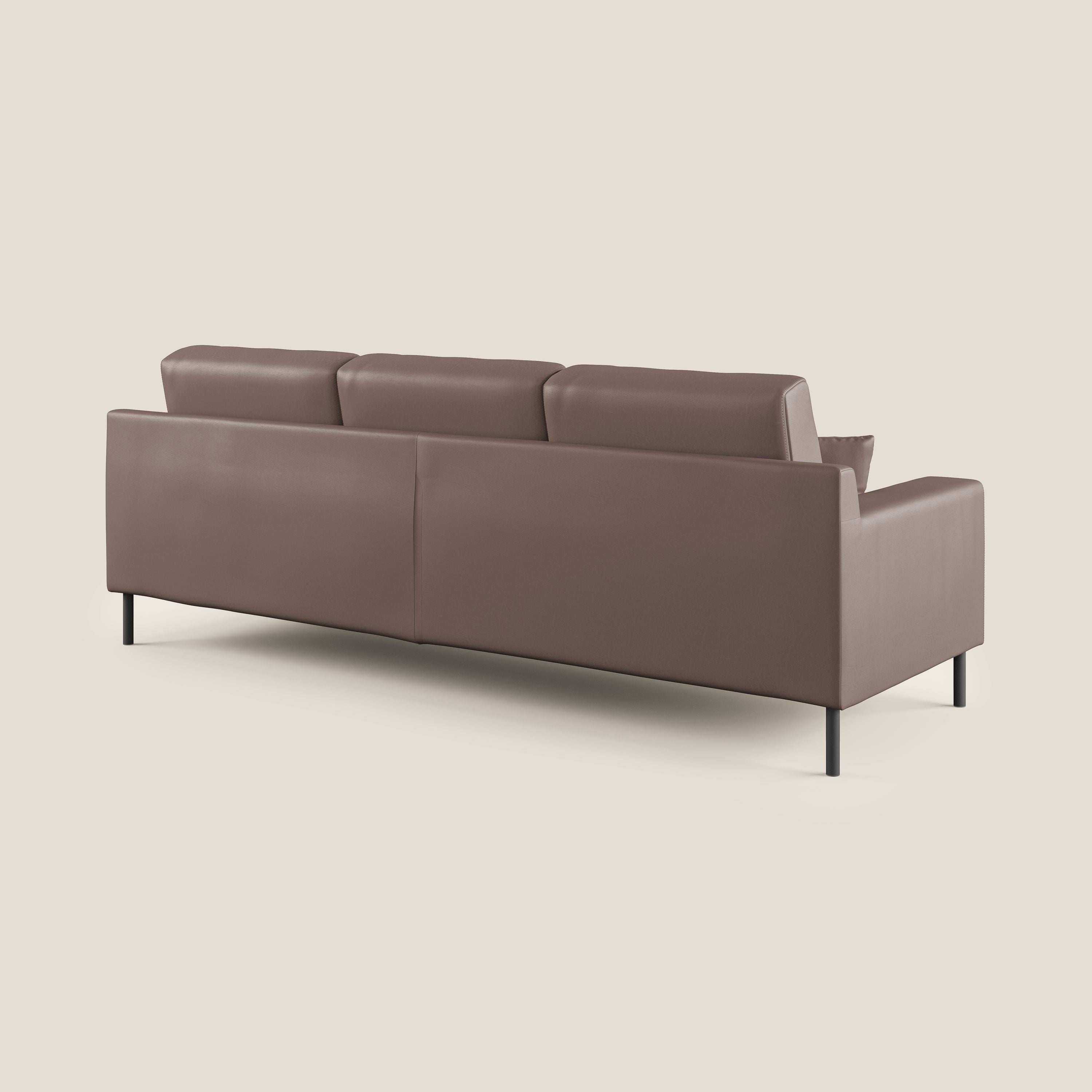 Uranio divano angolare moderno REVERSIBILE in Ecopelle impermeabile T04 marrone - divani.store