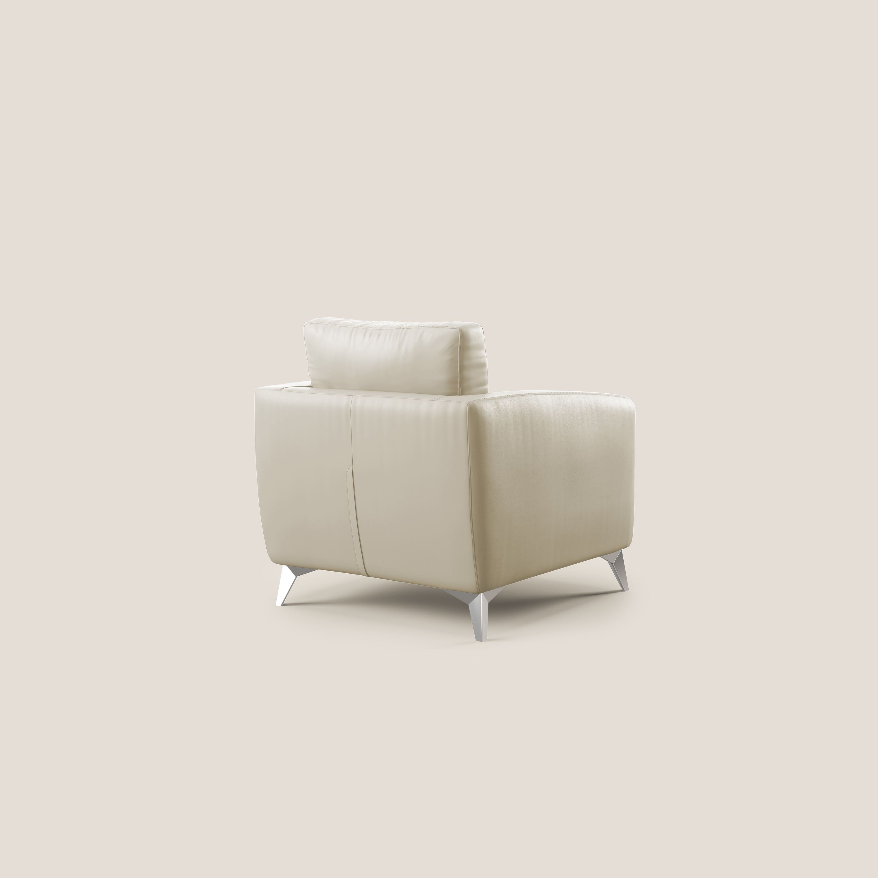 Orione Poltroncina in ecopelle moderna e impermeabile T04 panna - divani.store