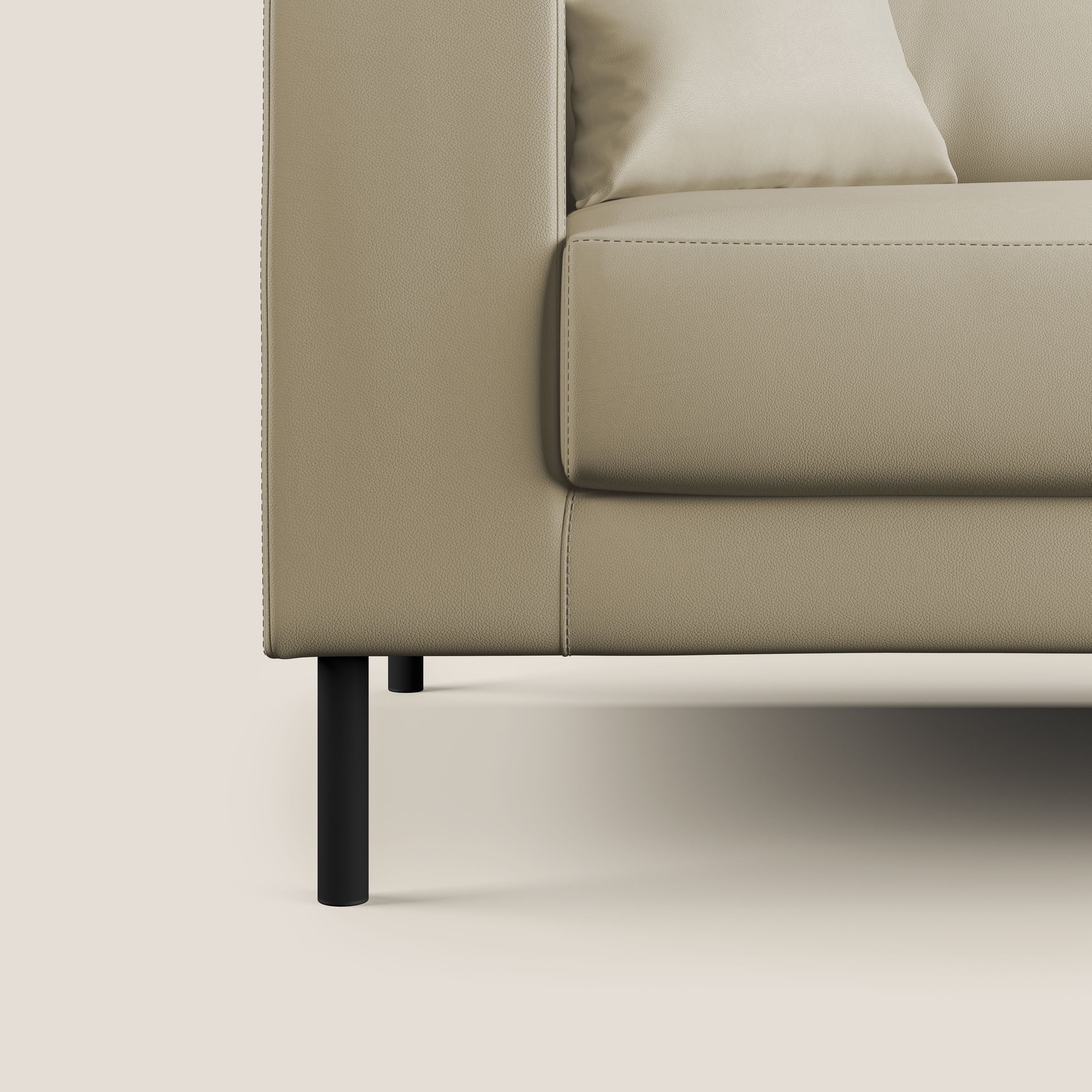 Uranio divano moderno lineare in Ecopelle impermeabile T04 panna - divani.store