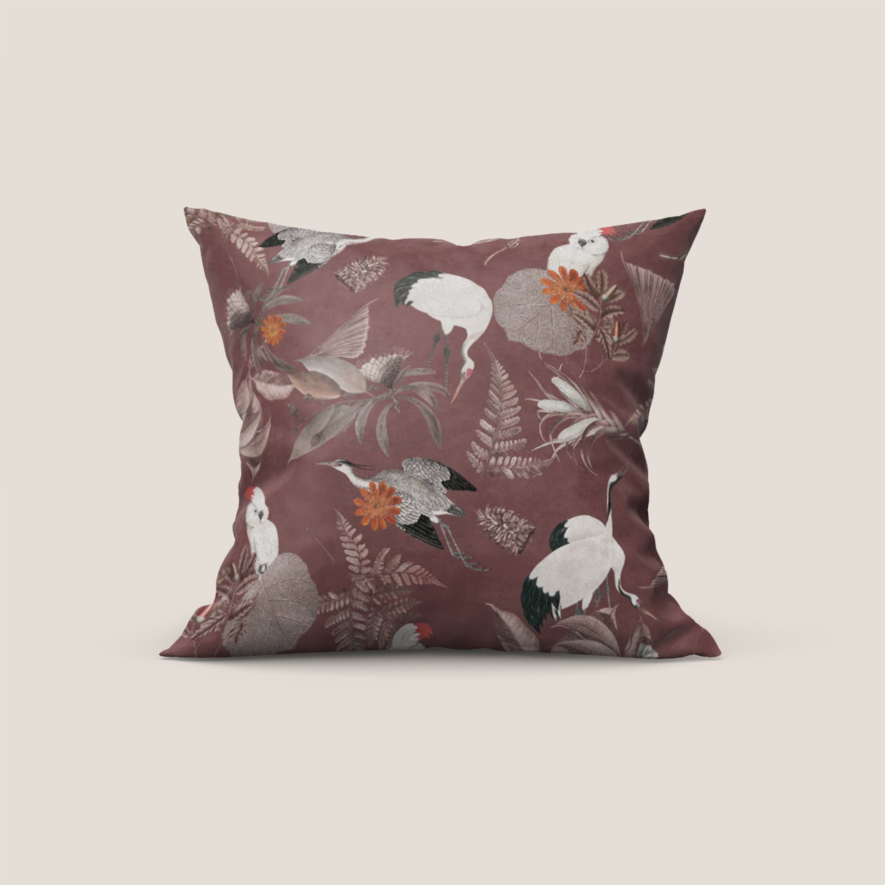 Cacadou elegante collezione di cuscini a fantasia in velluto impermeabile rosso - divani.store