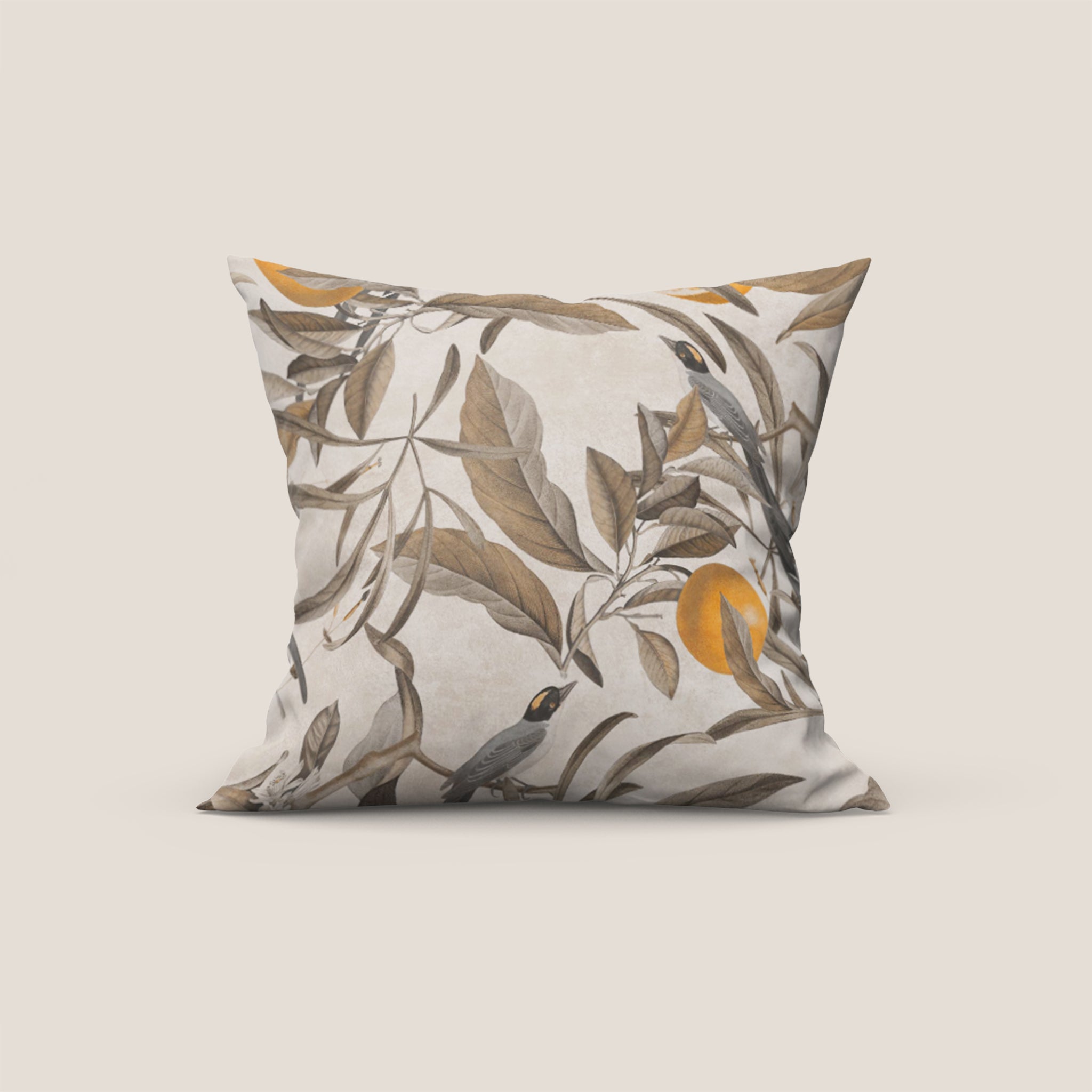 Stylo Culture Federa Cuscino 30x30 Cm In Jacquard Broccato - Rosa Cipria E Oro Con Elefante E Fiori, 1 Pezzo