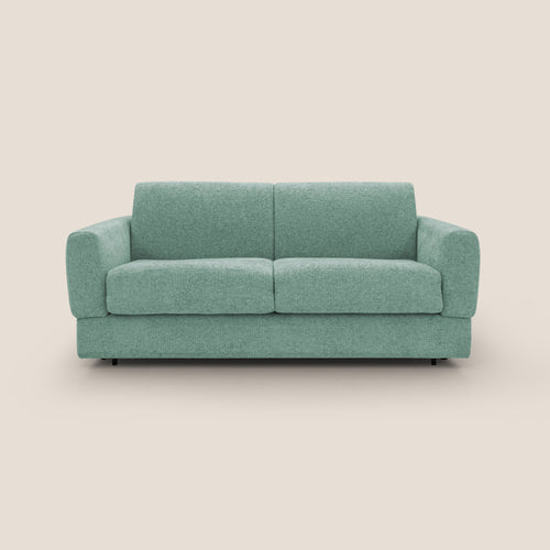 Happy Divano letto matrimoniale con materasso h18 cm in tessuto impermeabile T10 salvia - divani.store