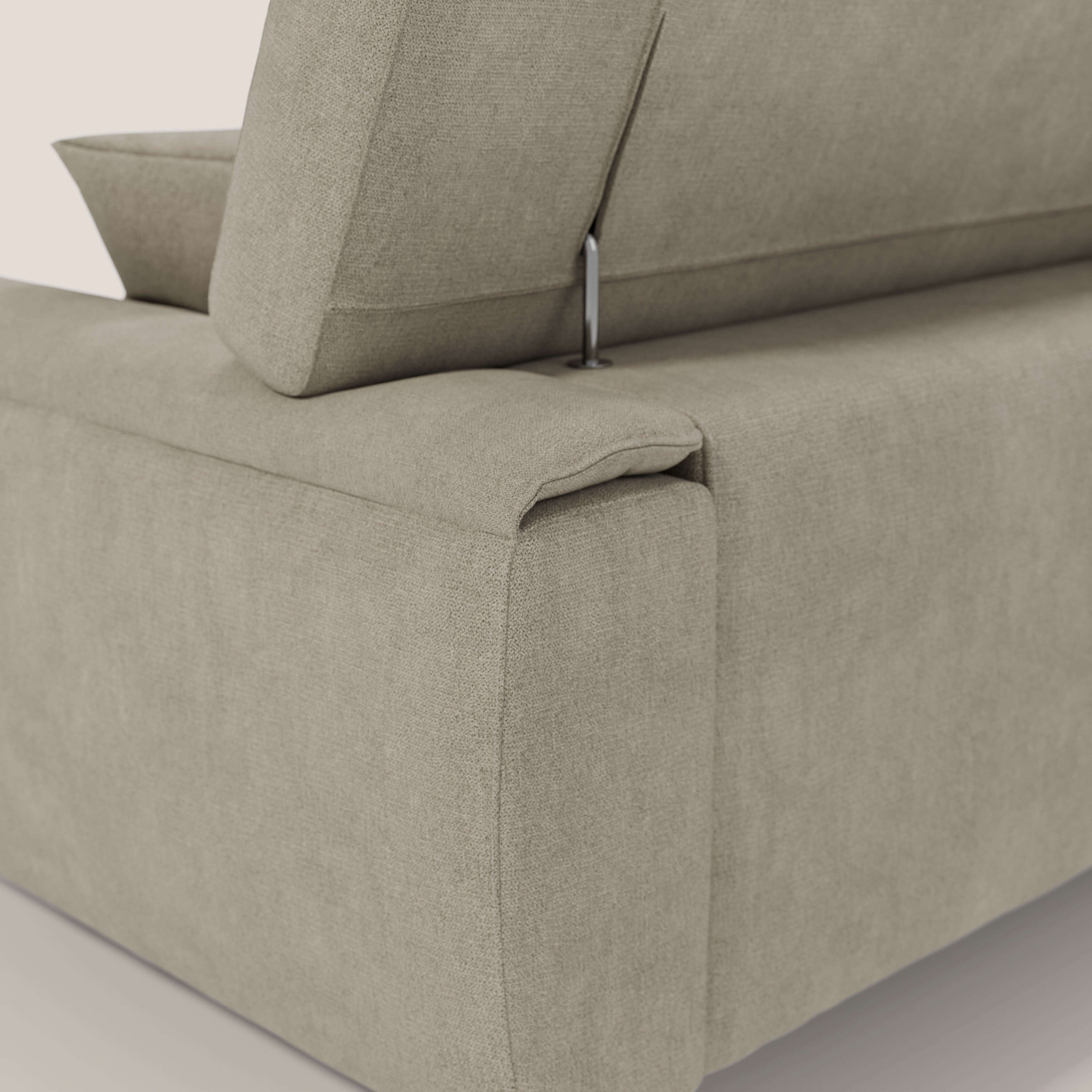 Caravaggio divano con sedute allungabili e poggiatesta reclinabili in tessuto impermeabile T02 panna - divani.store