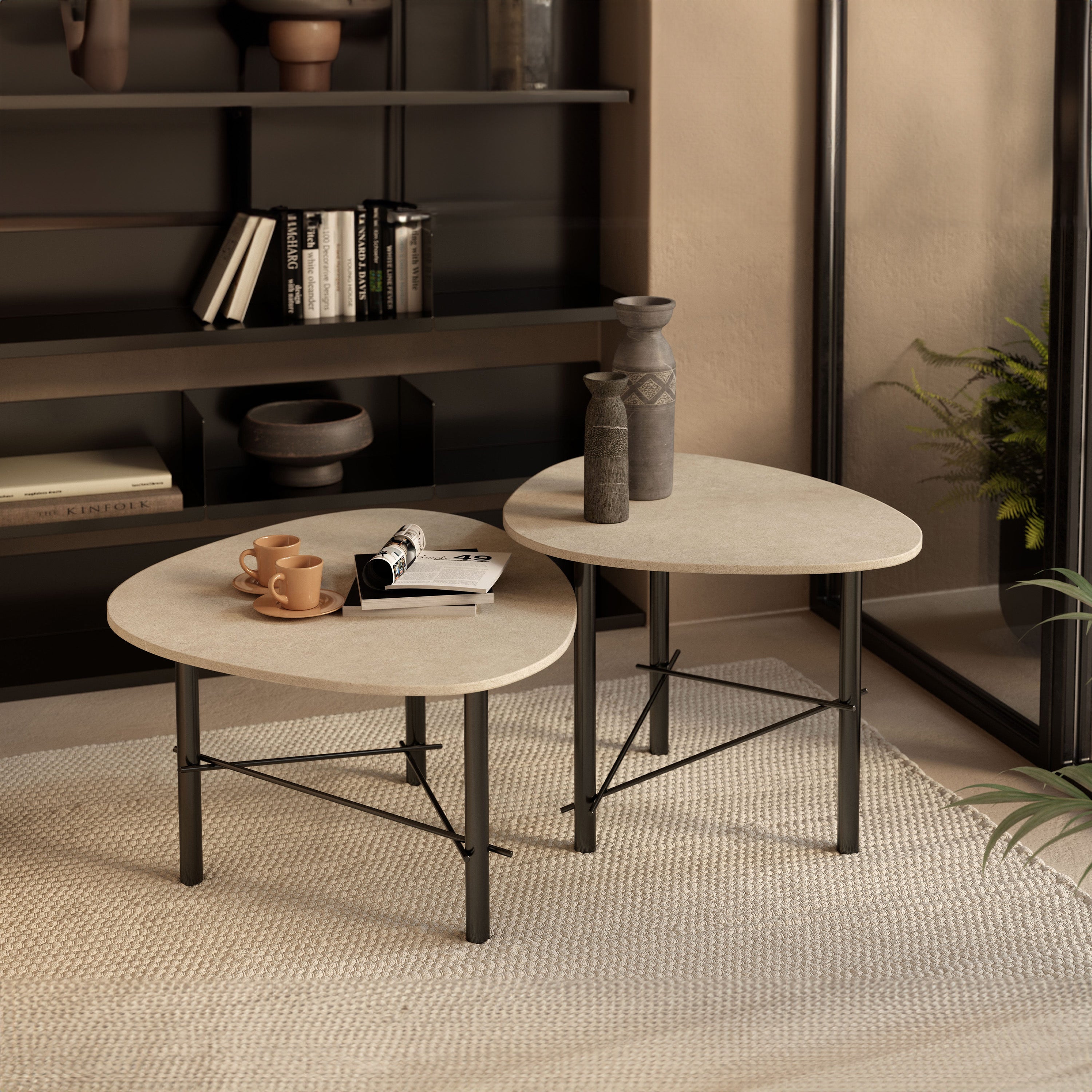 Cookie tavolino alto con piano in laminam terre di matera - divani.store