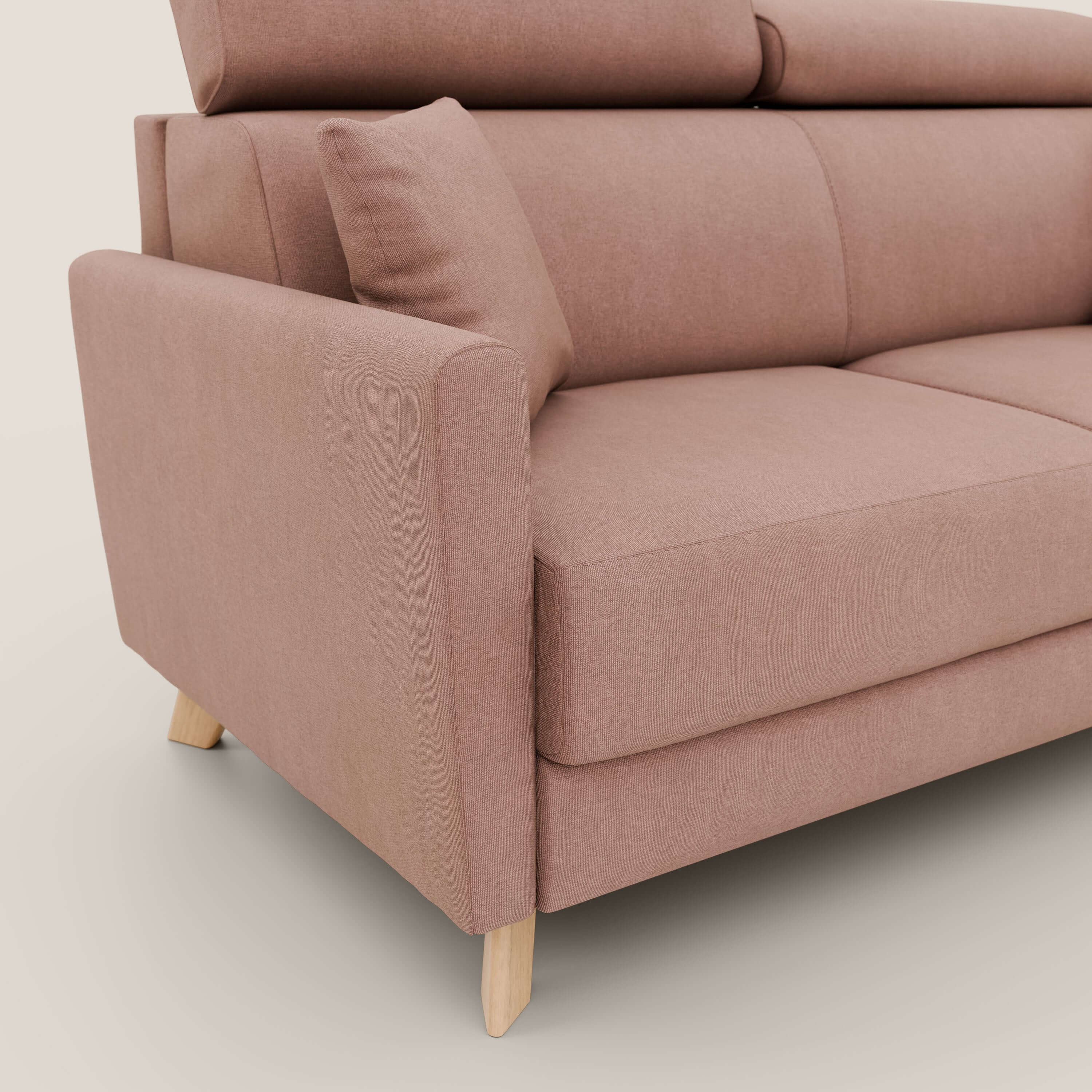 Francy divano letto matrimoniale con poggiatesta regolabili in tessuto impermeabile e smacchiabile T17 - divani.store