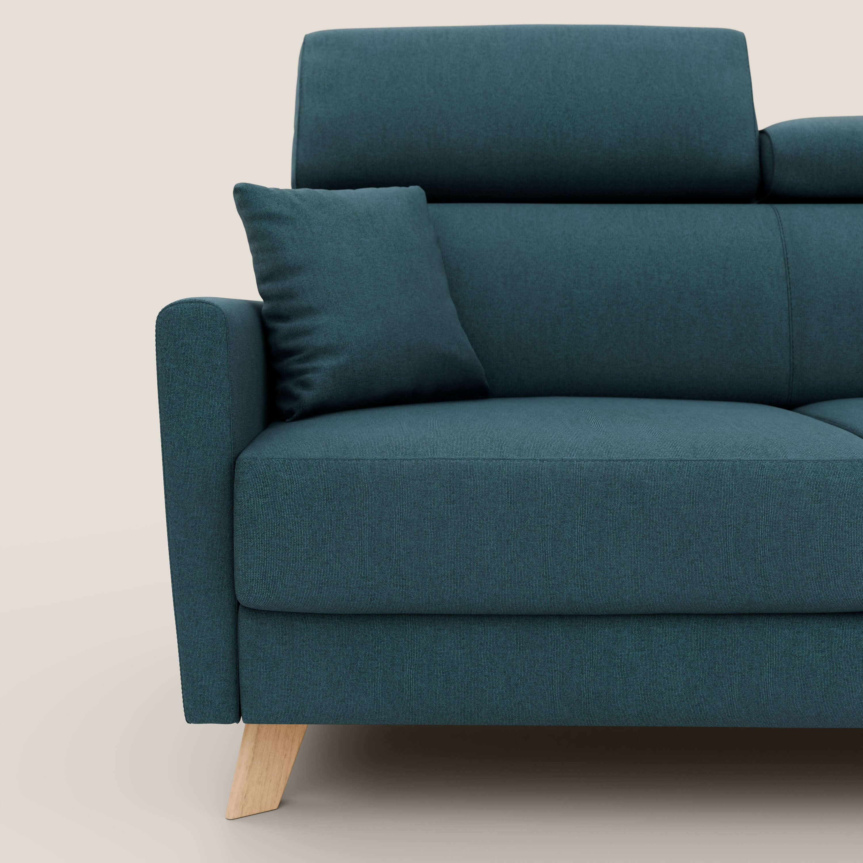 Francy divano letto matrimoniale con poggiatesta regolabili in tessuto impermeabile e smacchiabile T17 - divani.store