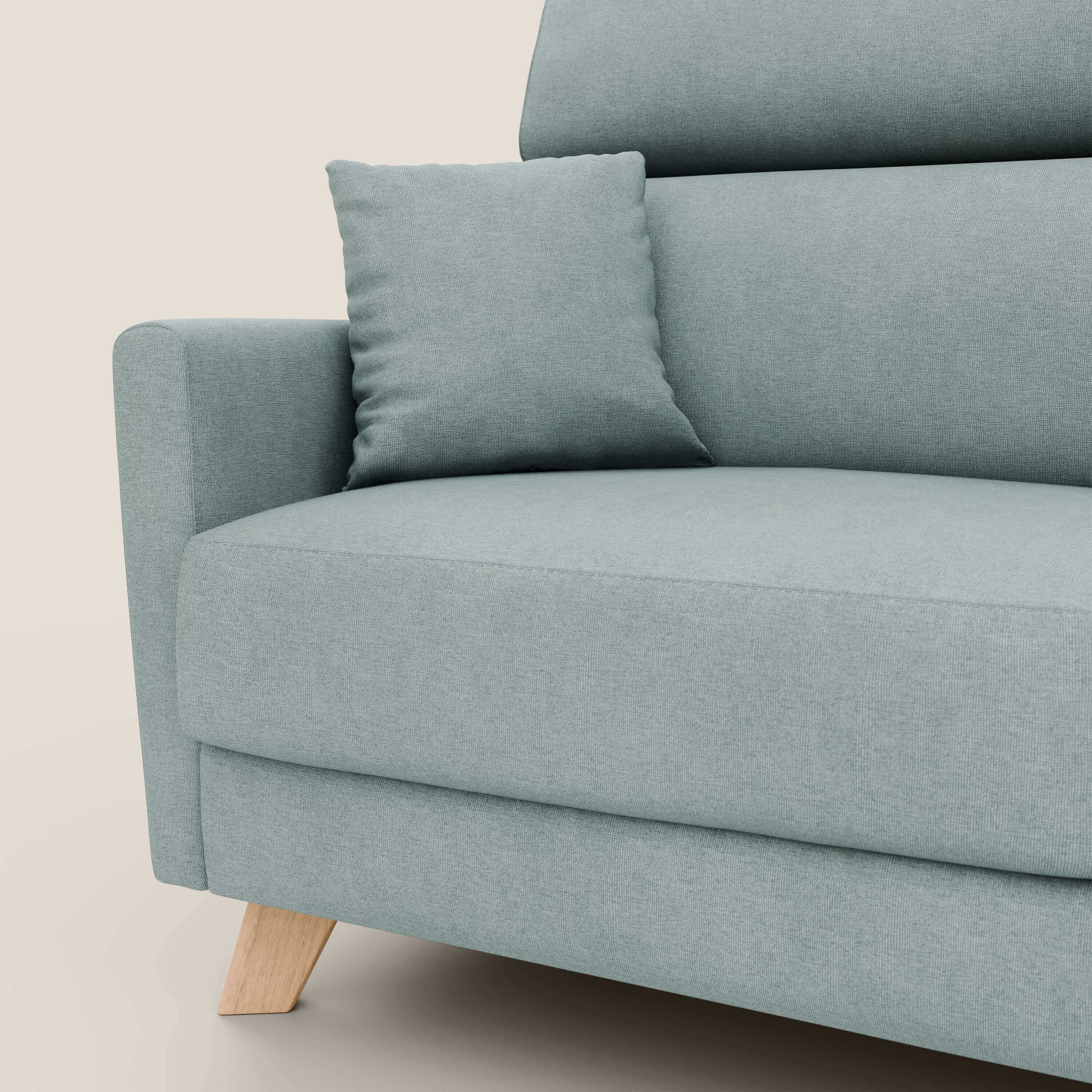 Francy divano letto matrimoniale con poggiatesta regolabili in tessuto impermeabile e smacchiabile T17 - divani.store