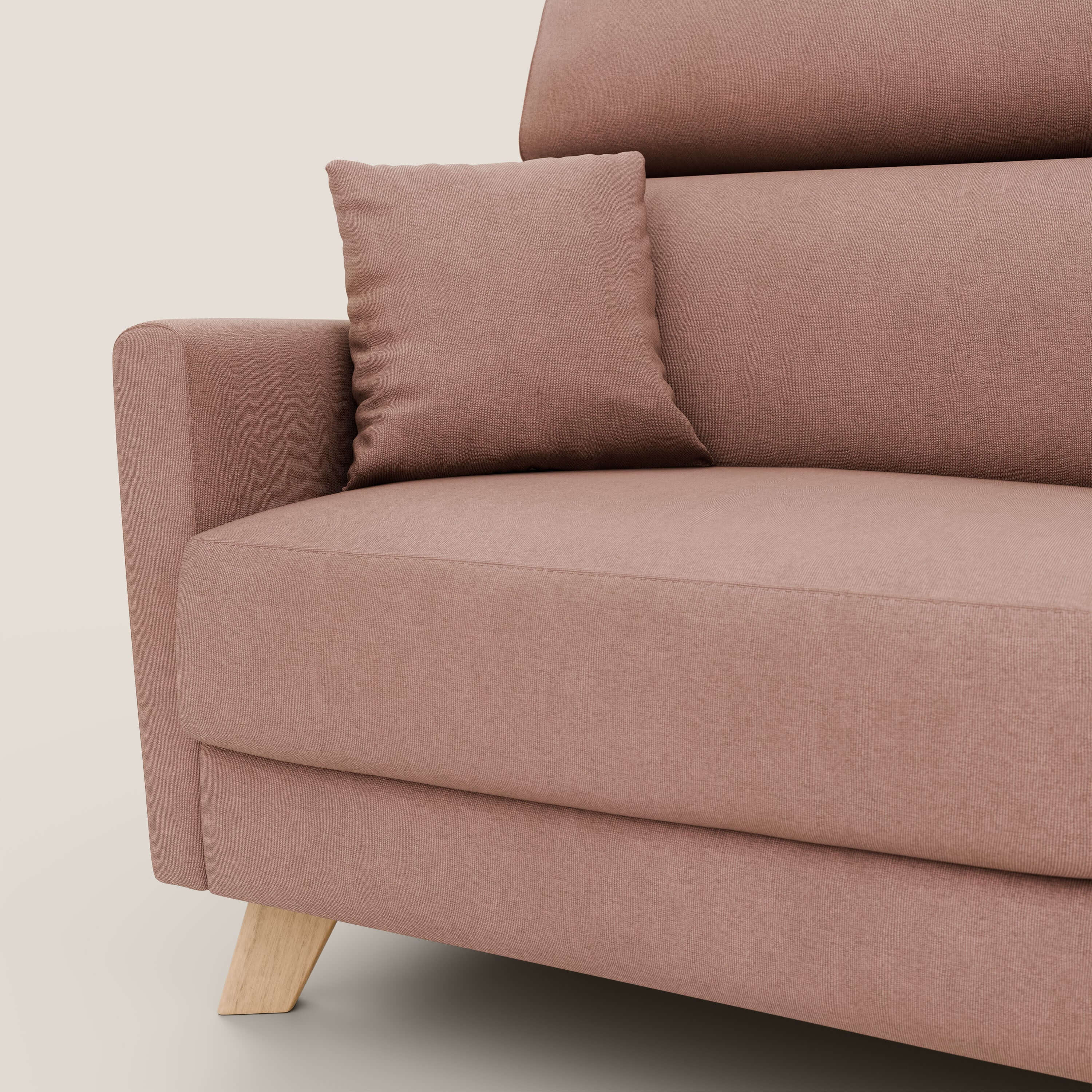 Francy divano letto matrimoniale con poggiatesta regolabili in tessuto impermeabile e smacchiabile T17 - divani.store