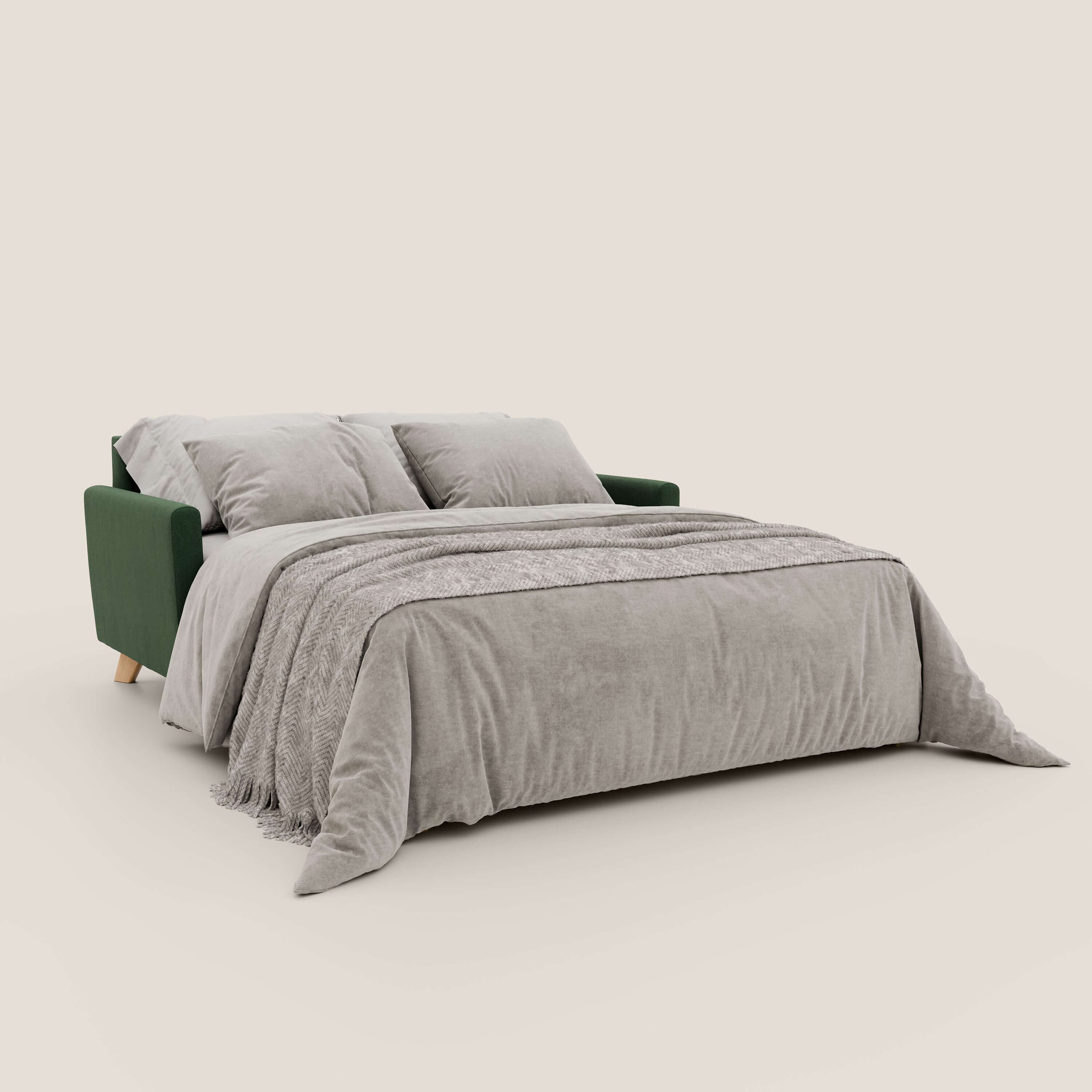 Francy divano letto matrimoniale con poggiatesta regolabili in tessuto impermeabile e smacchiabile T17 - divani.store