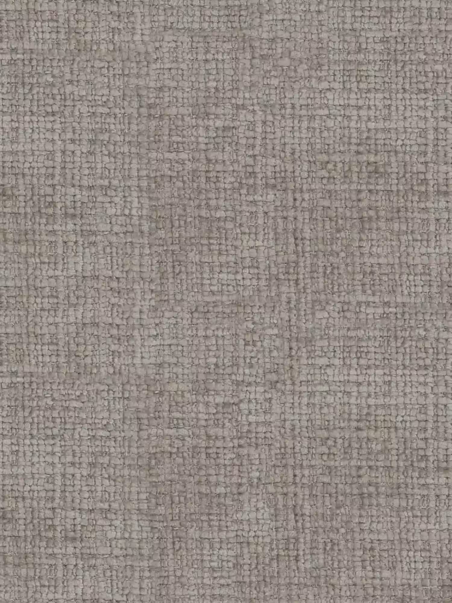 Primo piano della poltrona imbottita Dafne di Divani.Store, realizzata con tessuto ciniglia certificato OEKO-TEX® nei toni del malva chiaro, grigio e beige, con una trama a intreccio a canestro, che avvolge la struttura in rovere naturale massiccio, per un look elegante e contemporaneo.