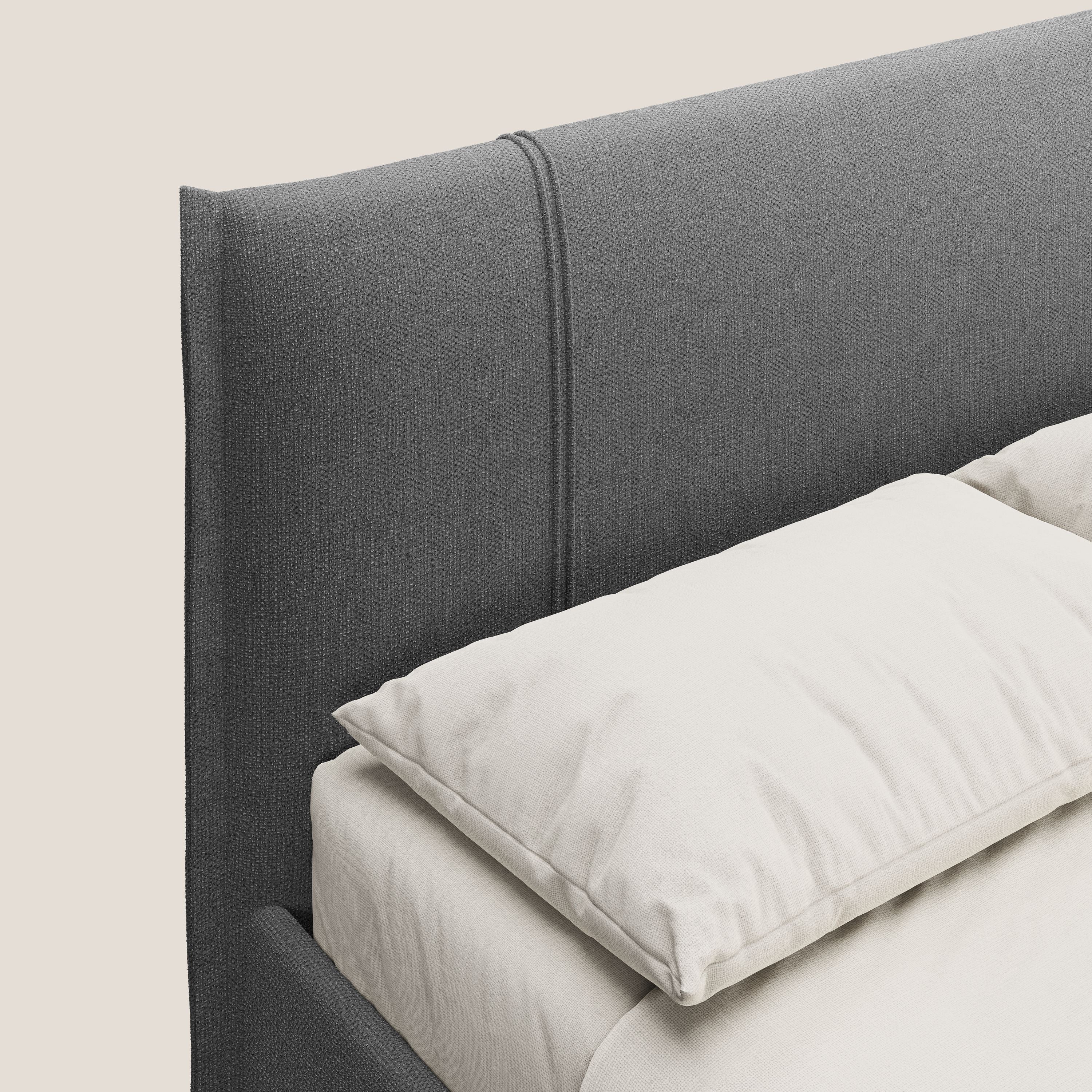 Alicia letto imbottito con vano contenitore in tessuto impermeabile T14 grigio - divani.store