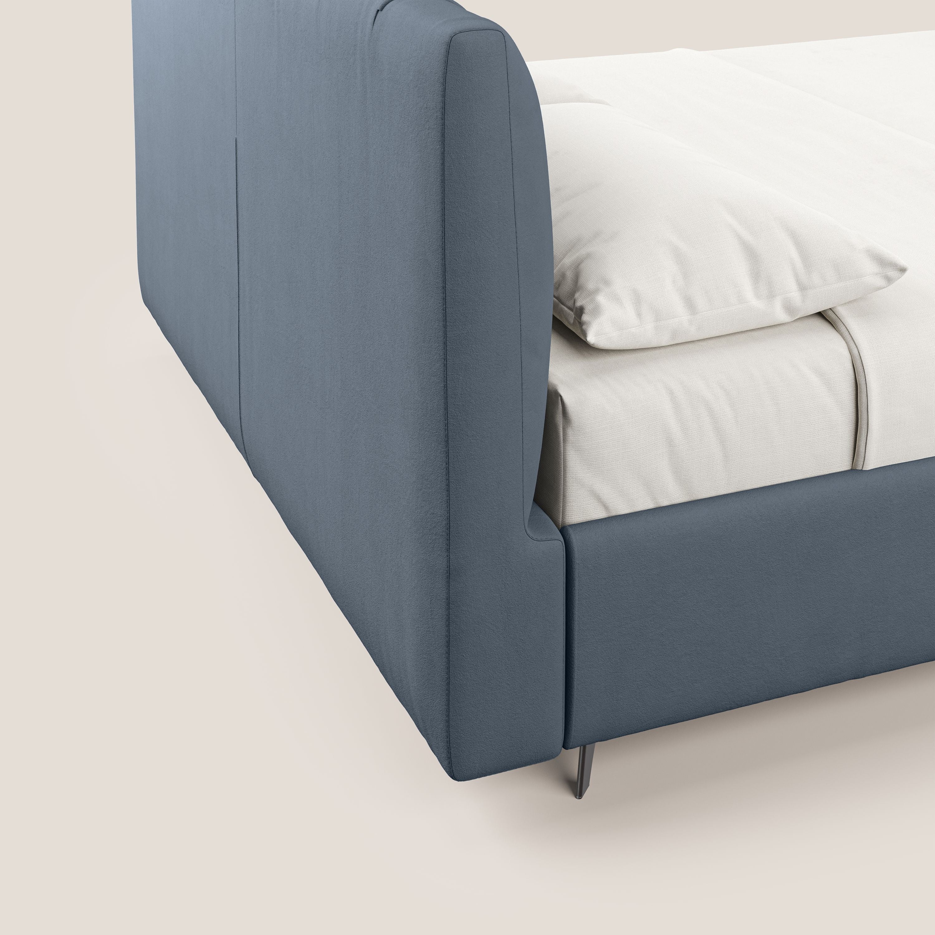 Bogart letto imbottito contenitore completamente sfoderabile in microfibra smacchiabile T11 carta da zucchero - divani.store