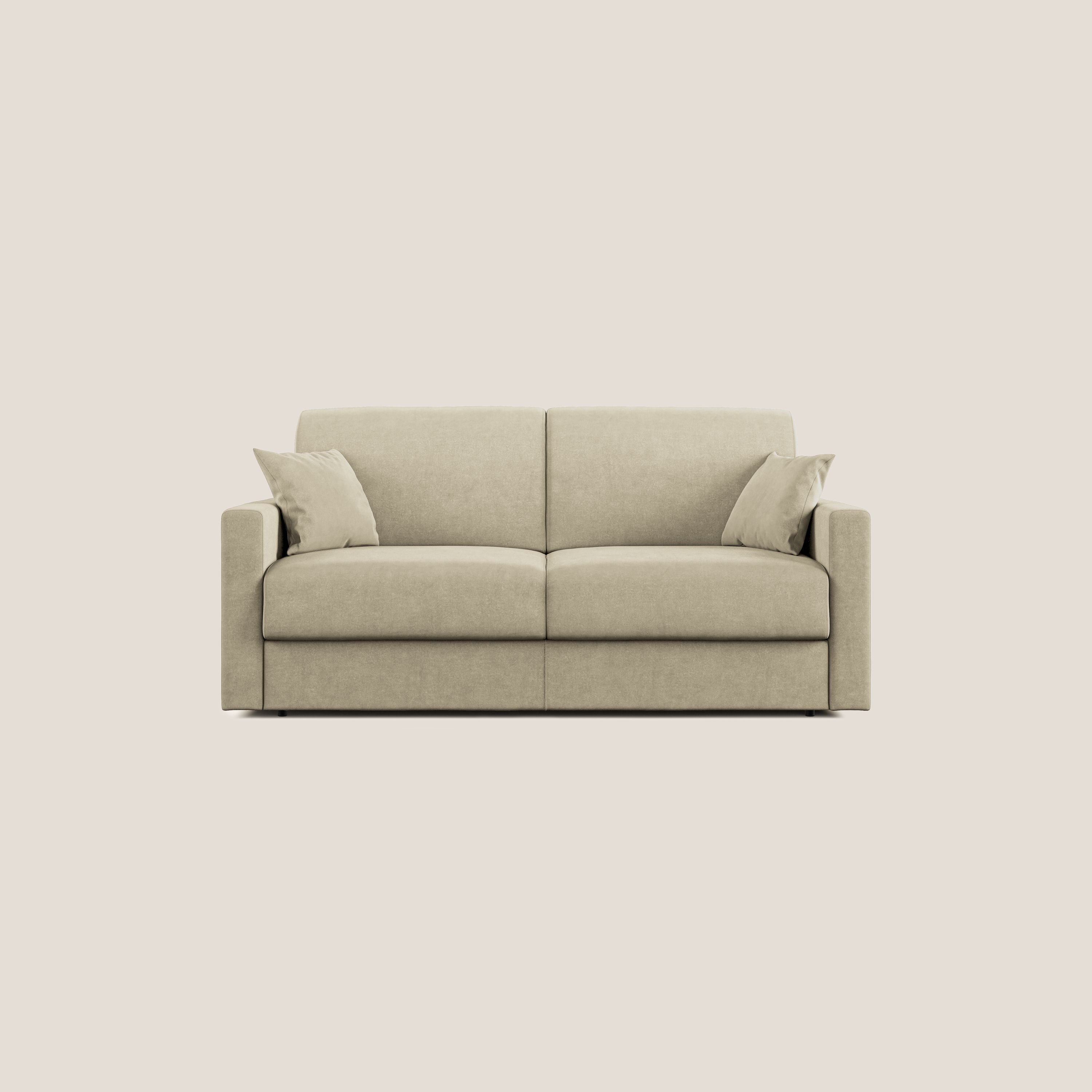 Chris Divano letto in microfibra smacchiabile T11 panna - divani.store
