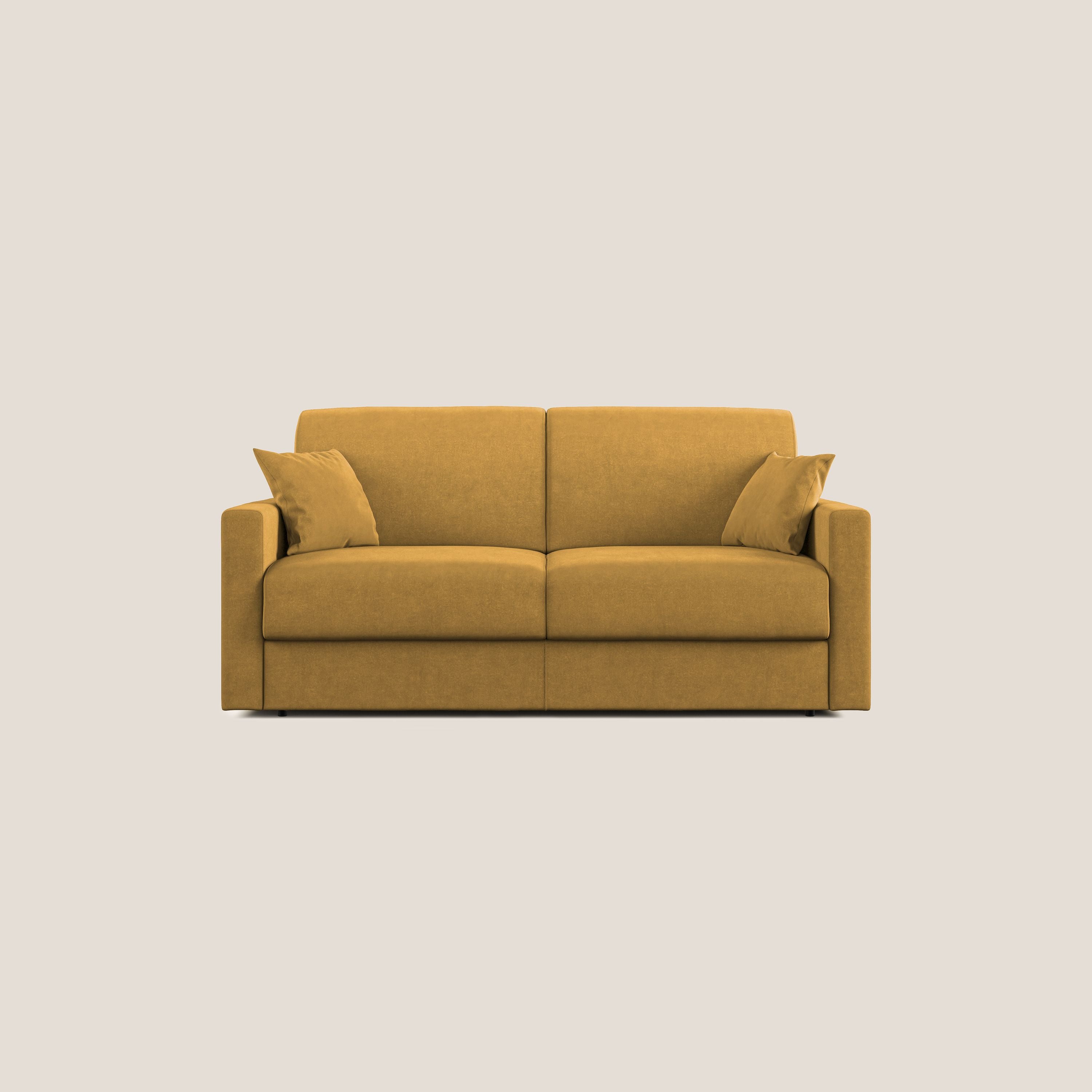 Chris Divano letto in microfibra smacchiabile T11 giallo - divani.store
