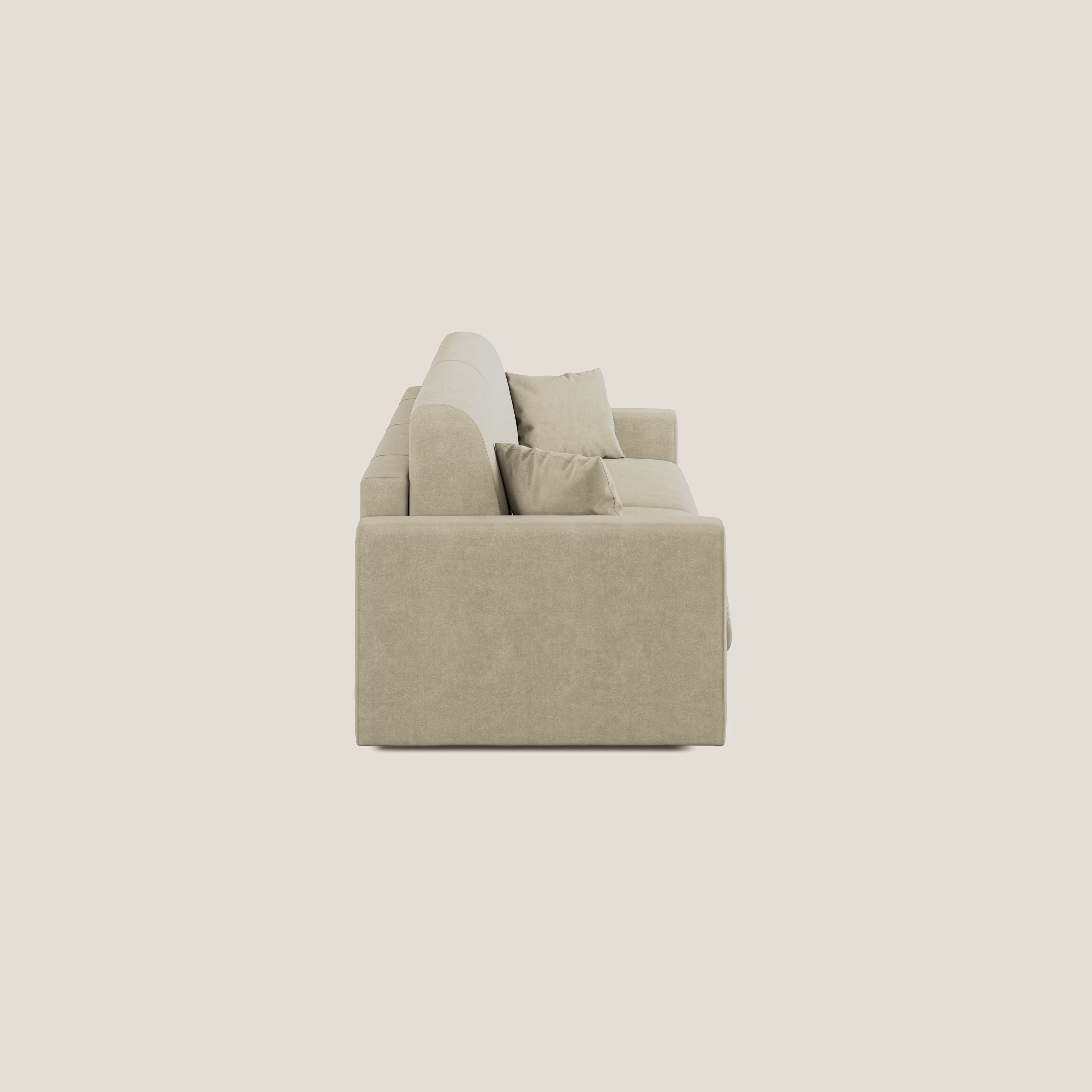 Chris Divano letto in microfibra smacchiabile T11 panna - divani.store