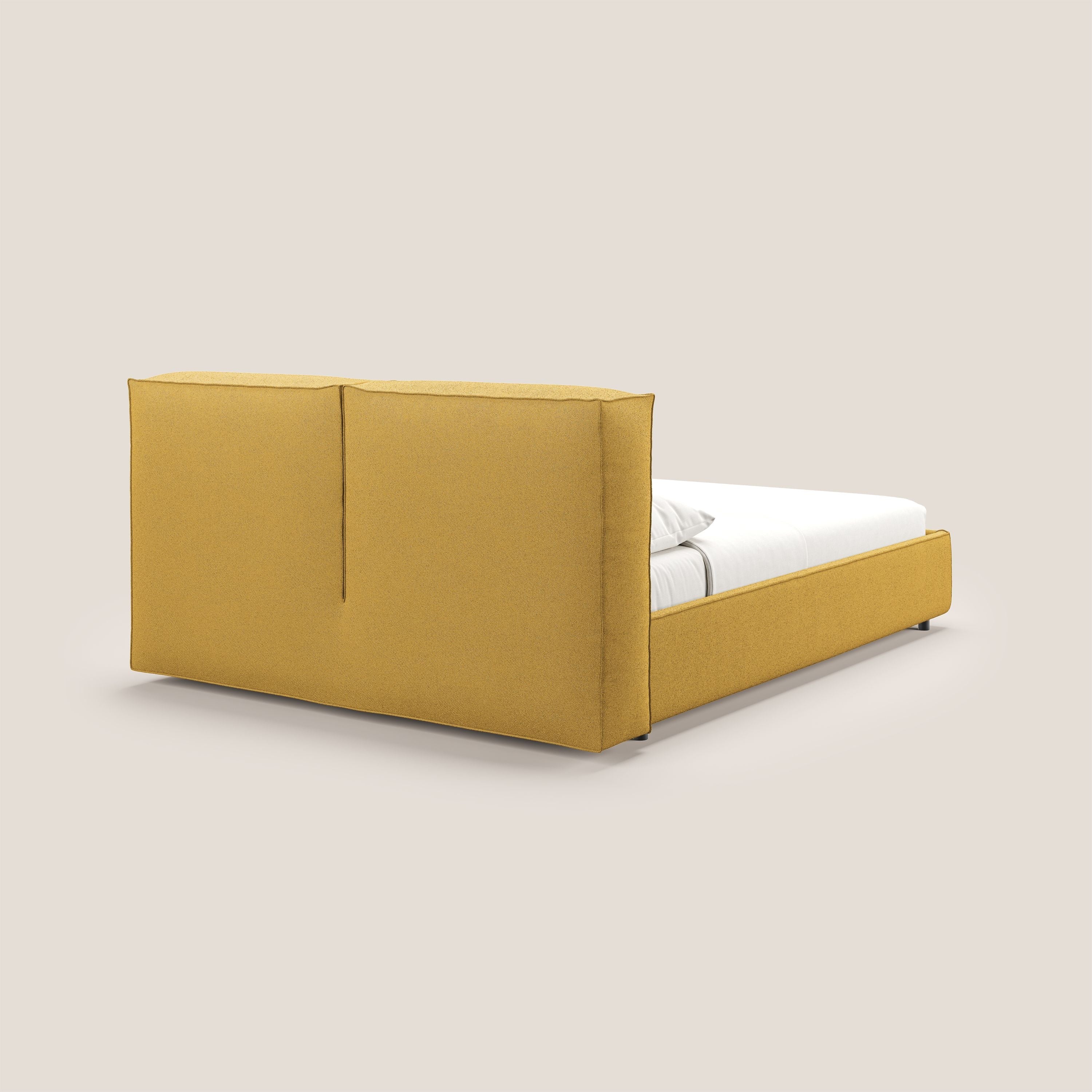 Cocoon letto imbottito contenitore sfoderabile in bouclet impermeabile T07 giallo - divani.store