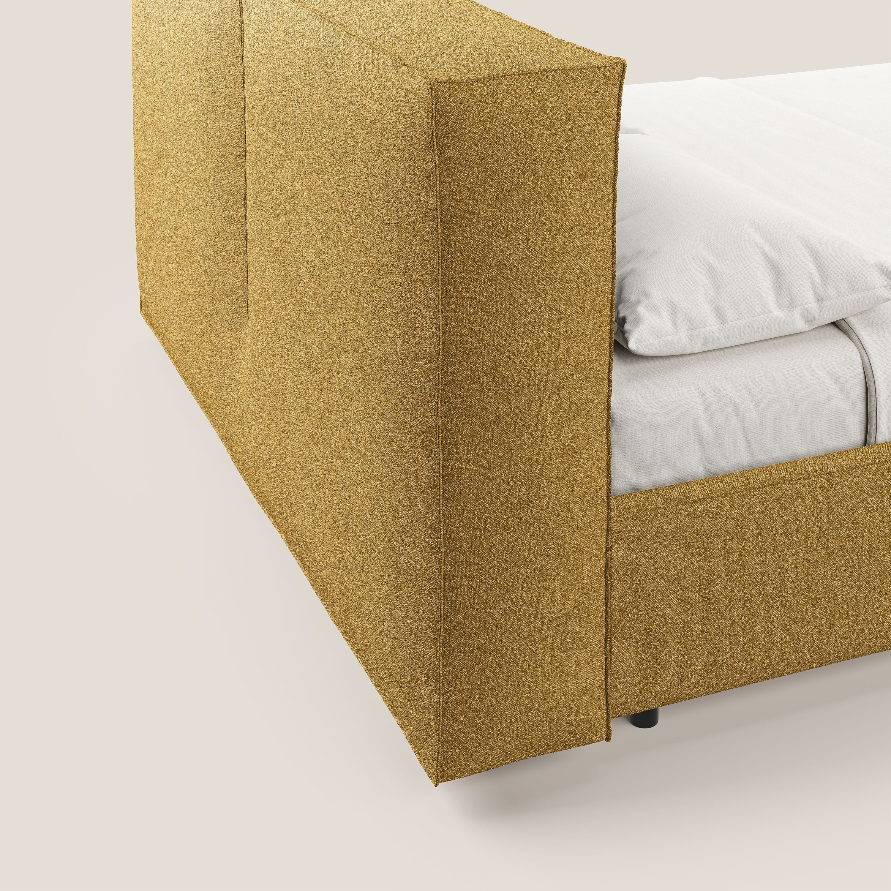 Cocoon letto imbottito contenitore sfoderabile in bouclet impermeabile T07 giallo - divani.store