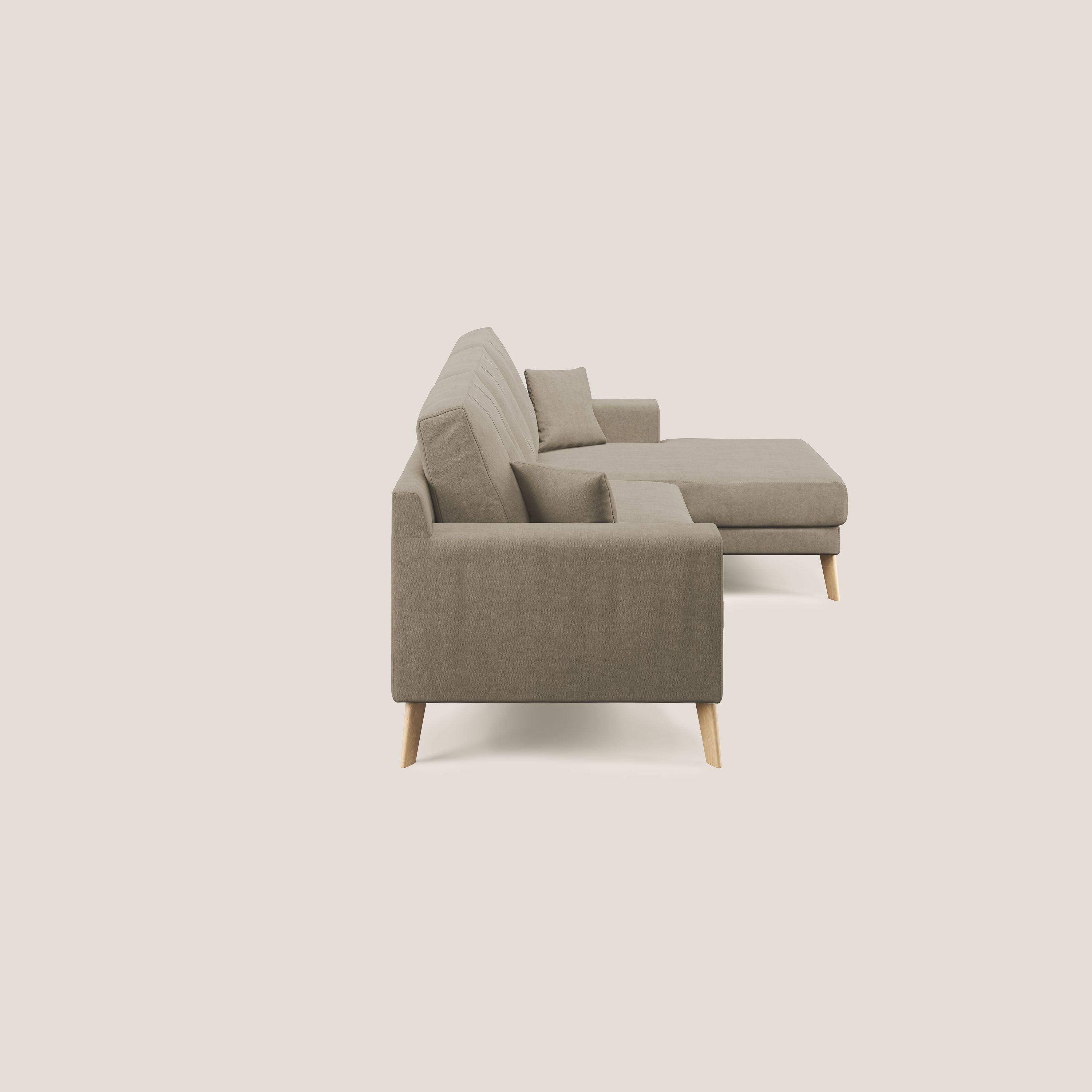 Danish divano angolare REVERSIBILE in tessuto morbido impermeabile T02 beige - divani.store