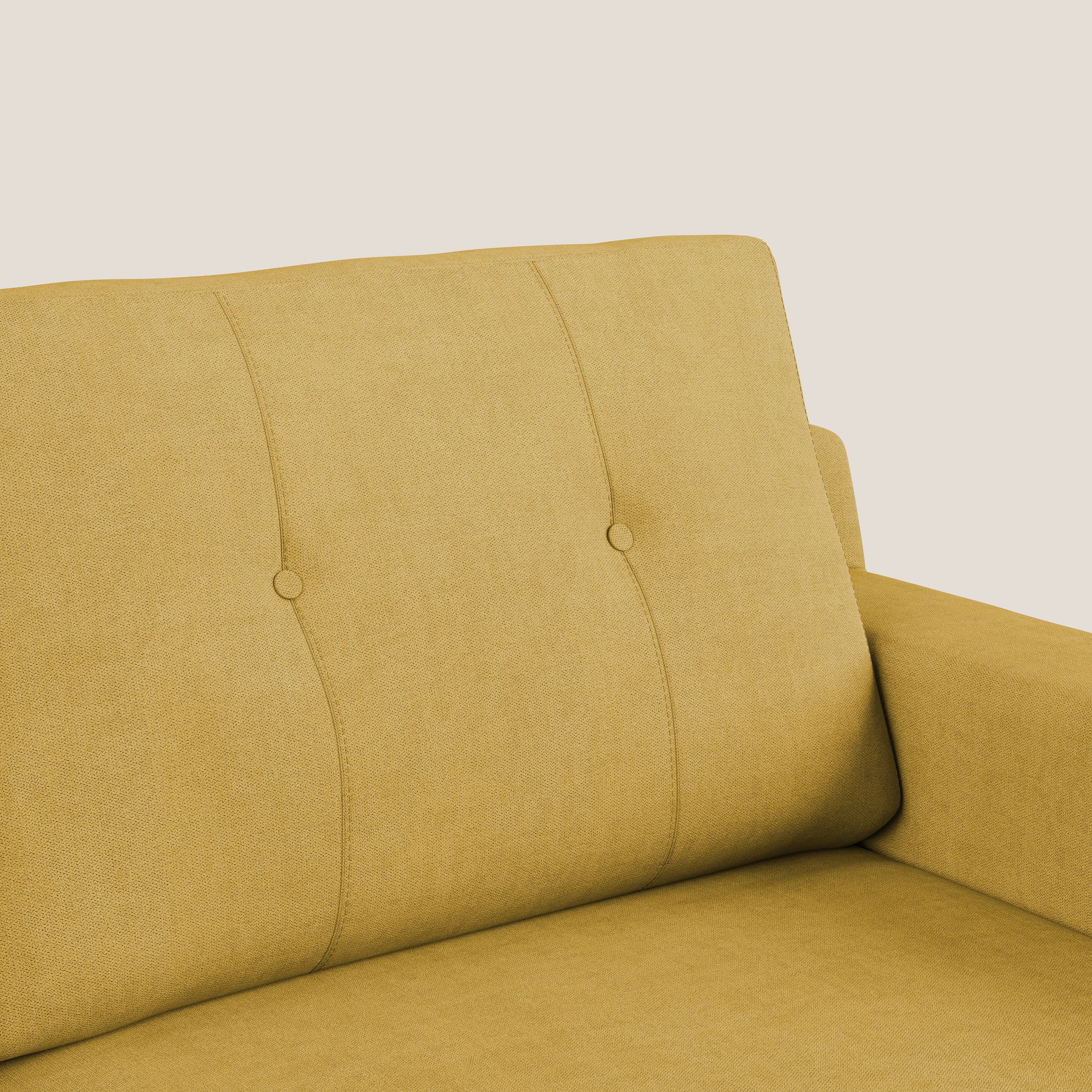 Danish divano angolare REVERSIBILE in tessuto morbido impermeabile T02 giallo - divani.store