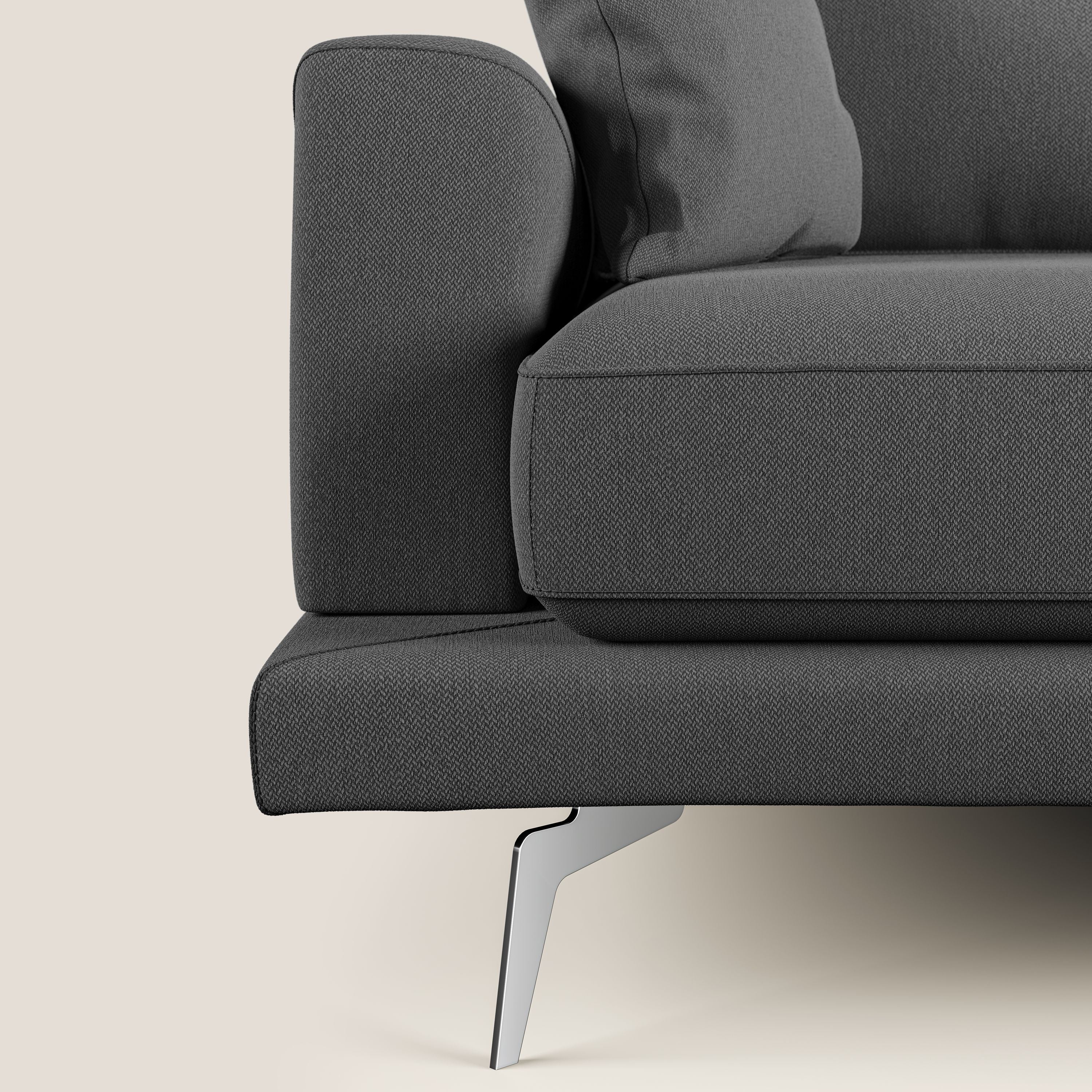 Dorian divano moderno in tessuto morbido antimacchia T05 antracite - divani.store