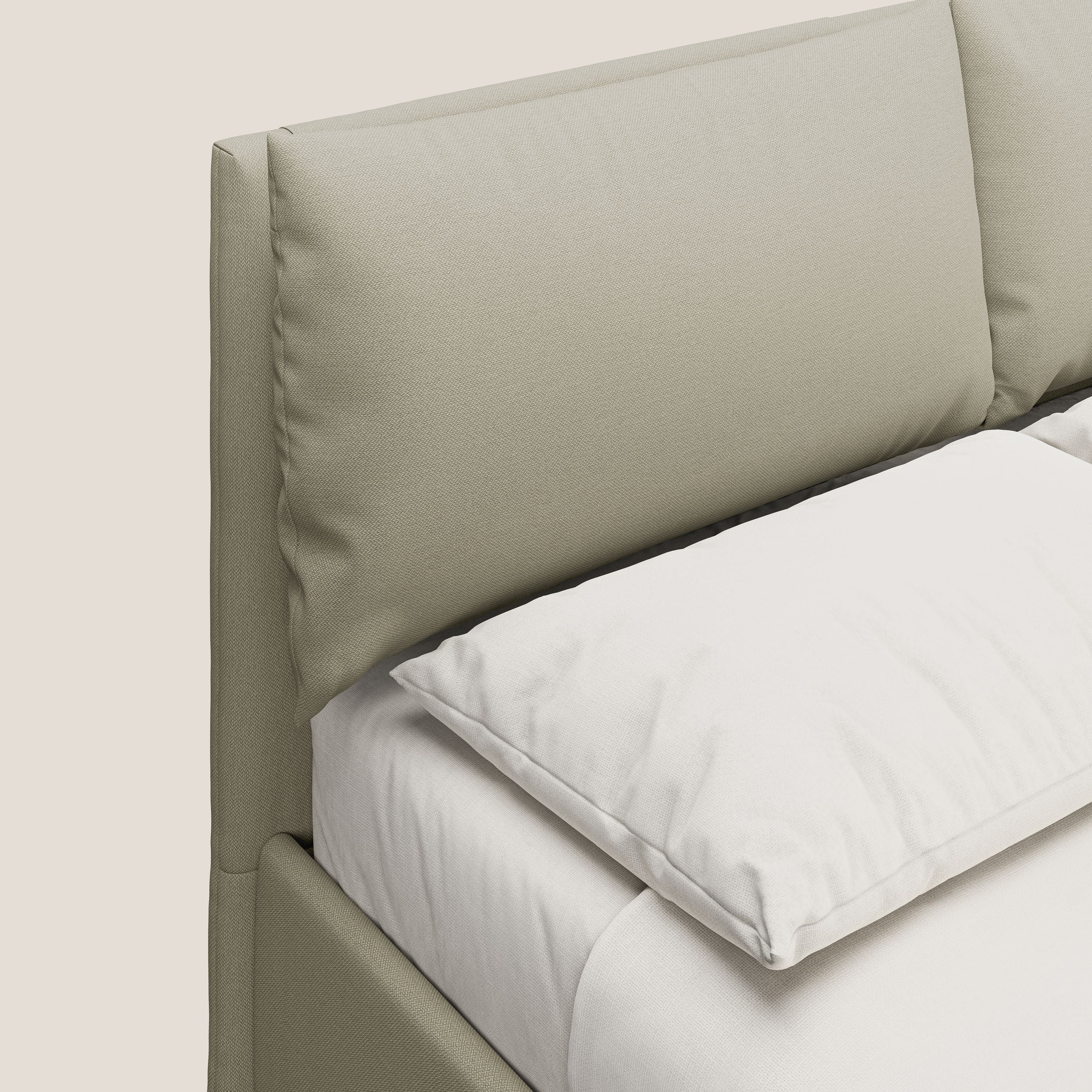 Elsa letto imbottito con vano contenitore in tessuto smacchiabile T05 panna - divani.store