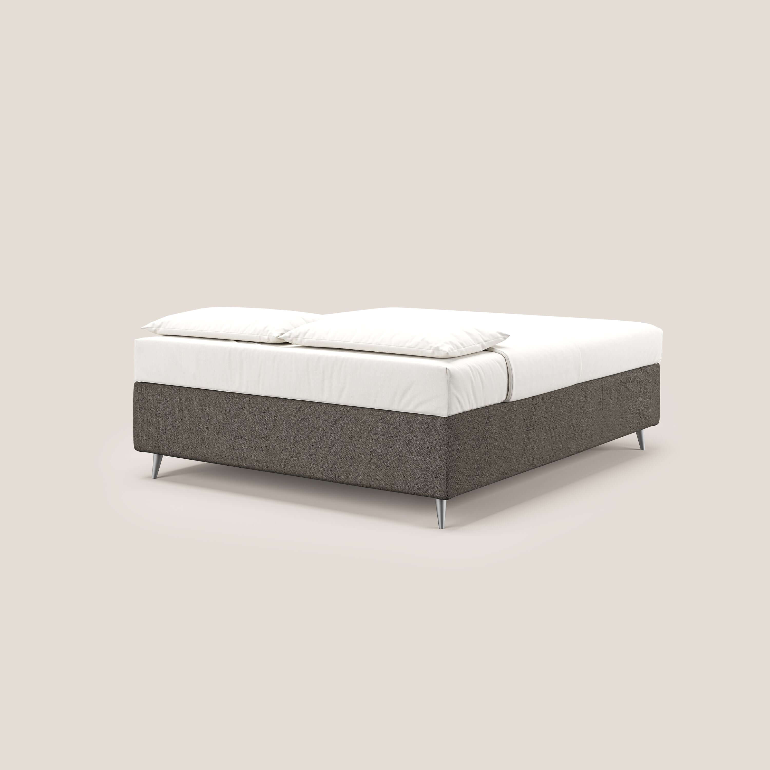 Febe sommier compatto con grande capienza del contenitore in tessuto impermeabile T03 talpa - divani.store