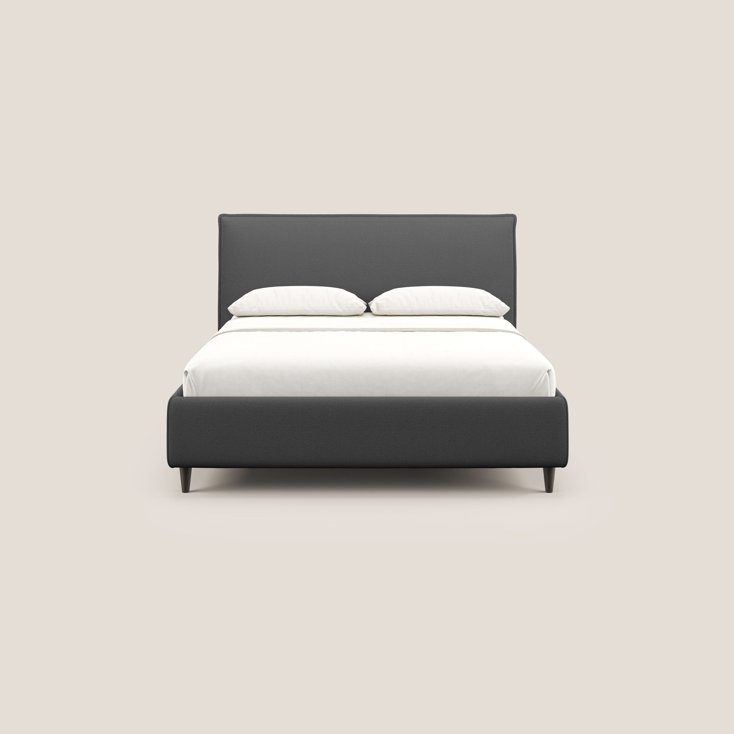 Hunter letto imbottito contenitore sfoderabile in tessuto impermeabile fiammato T19 antracite - divani.store