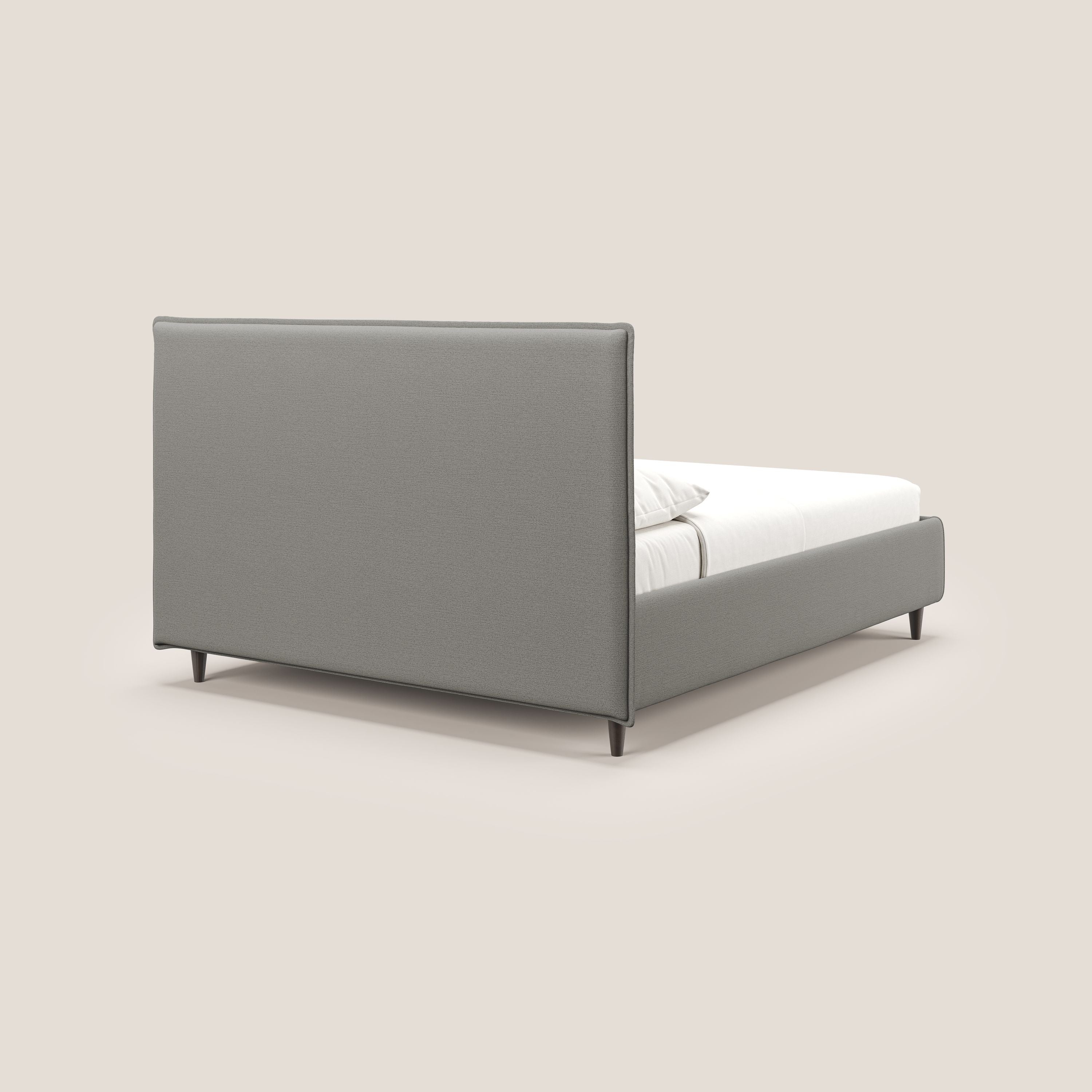 Hunter letto imbottito contenitore sfoderabile in tessuto impermeabile fiammato T19 beige - divani.store