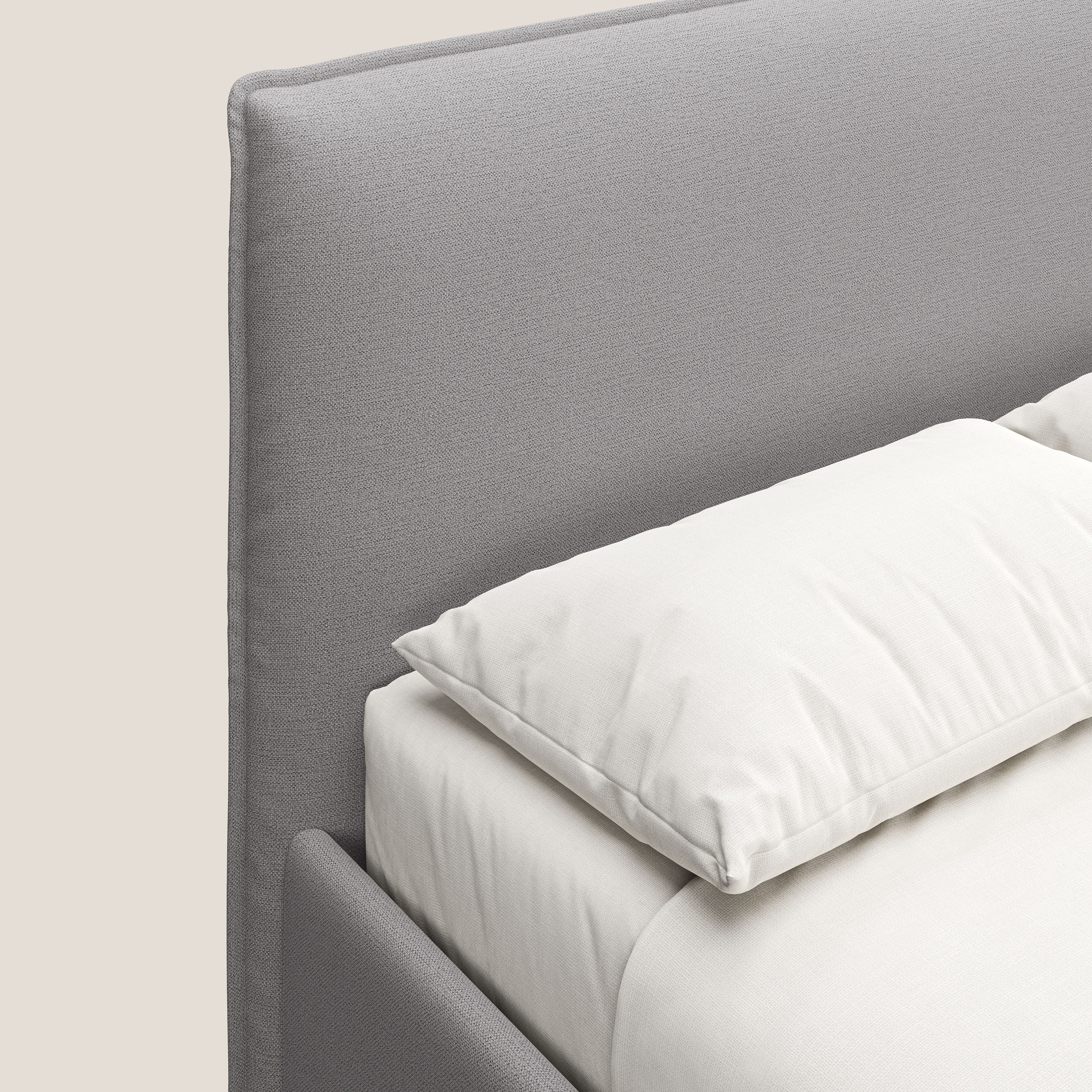 Hunter letto imbottito contenitore sfoderabile in tessuto impermeabile fiammato T19 grigio - divani.store