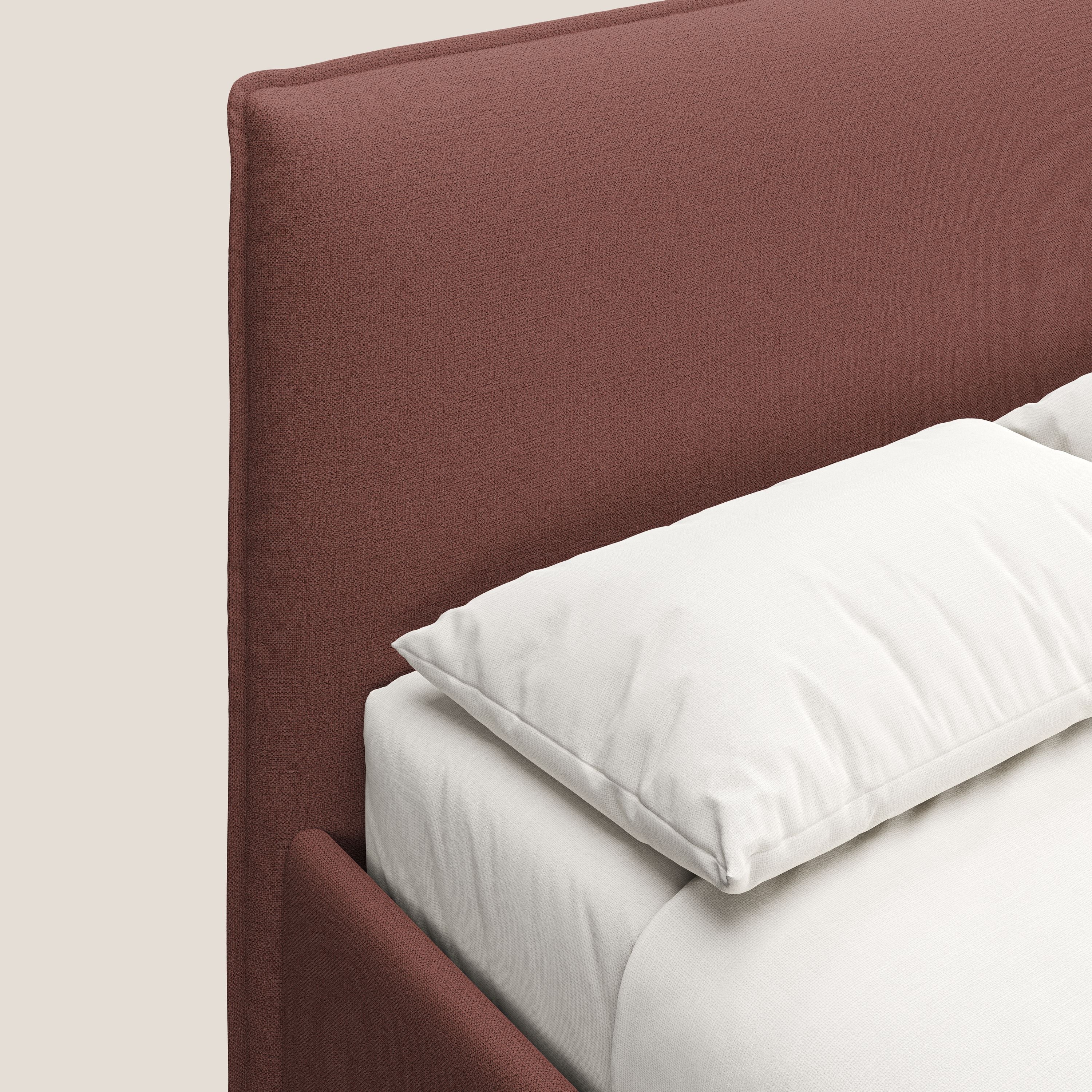 Hunter letto imbottito contenitore sfoderabile in tessuto impermeabile fiammato T19 salmone - divani.store