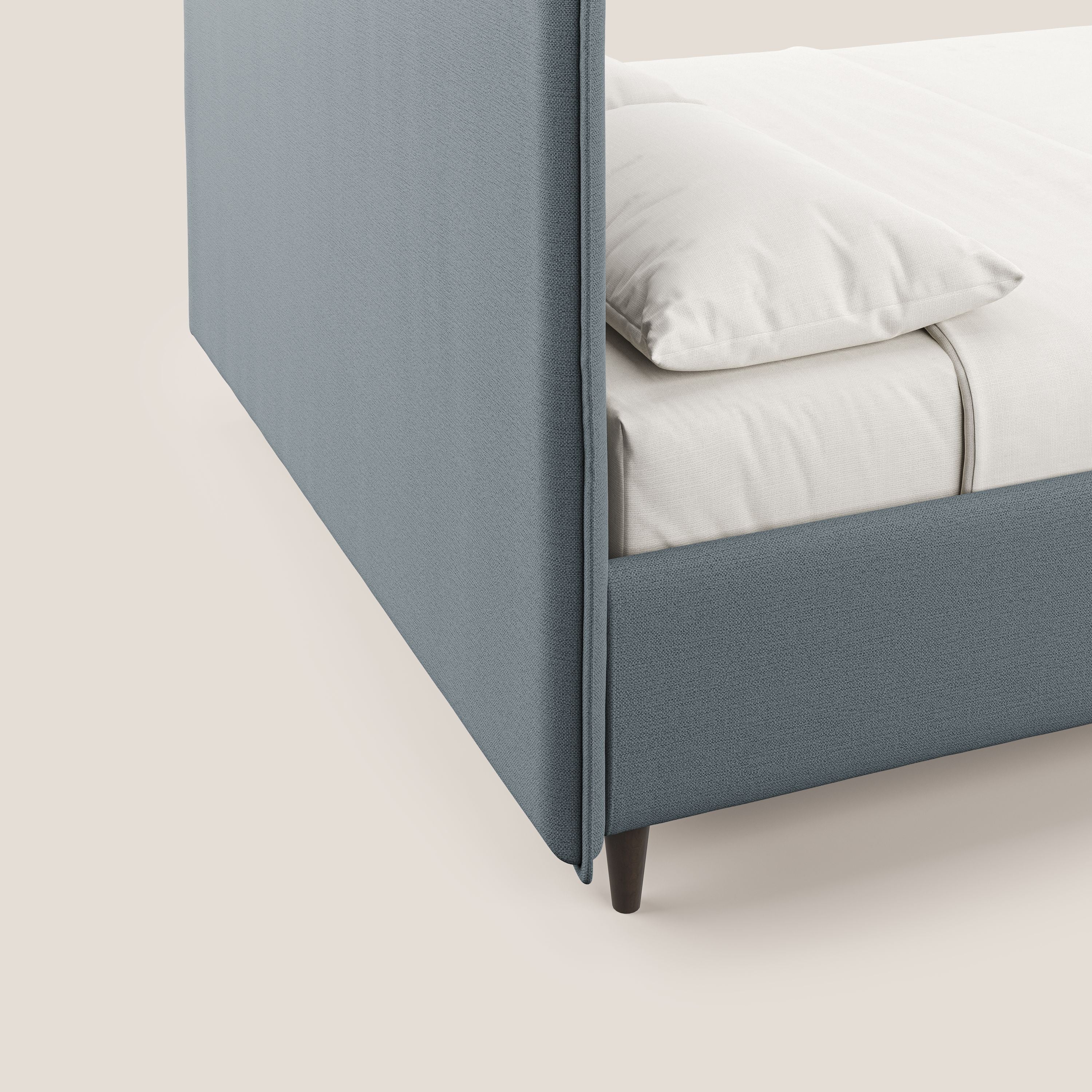 Hunter letto imbottito contenitore sfoderabile in tessuto impermeabile fiammato T19 carta da zucchero - divani.store