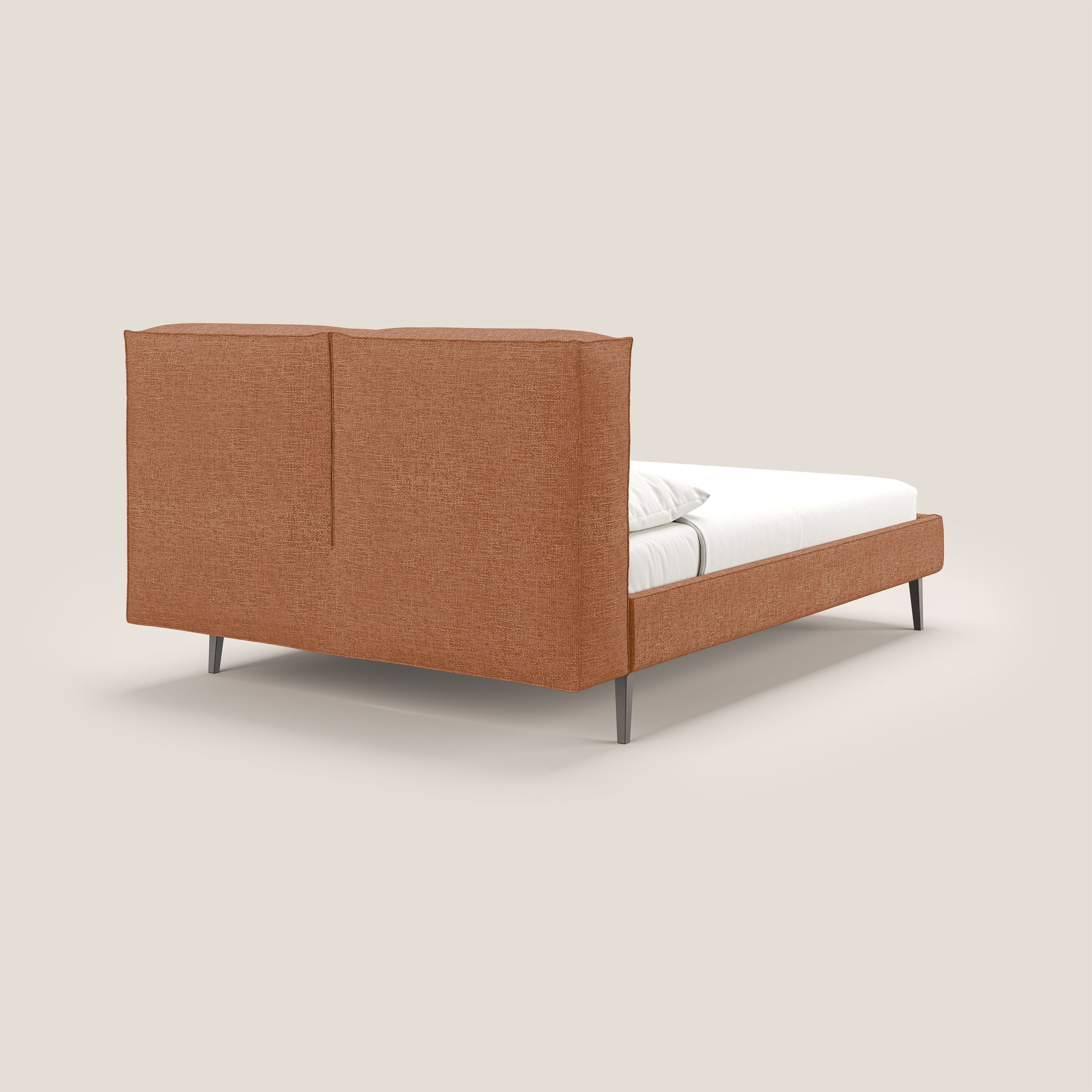 Isotta letto imbottito completamente sfoderabile in morbido tessuti impermeabile T10 arancio - divani.store